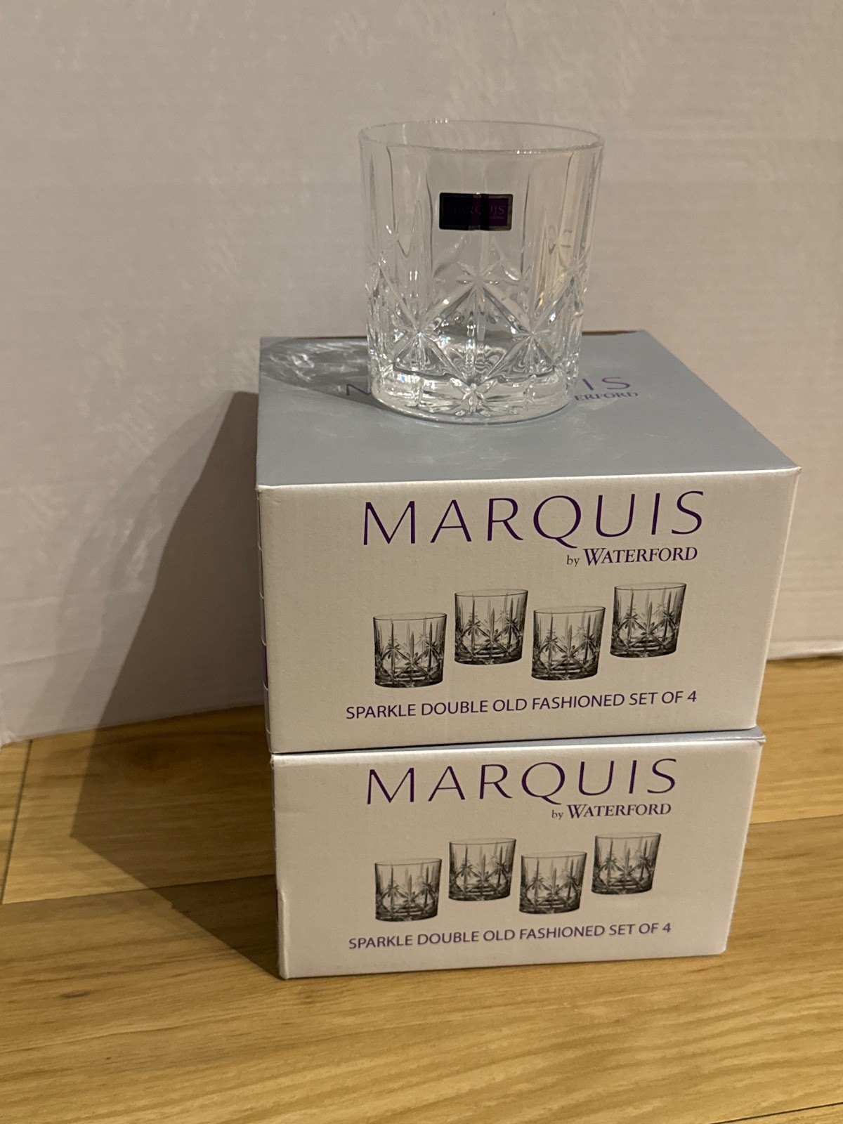 2=8 Marquis by Waterford Set of 4 BICCHIERI SPARKLE Double Old Fashioned Glasses