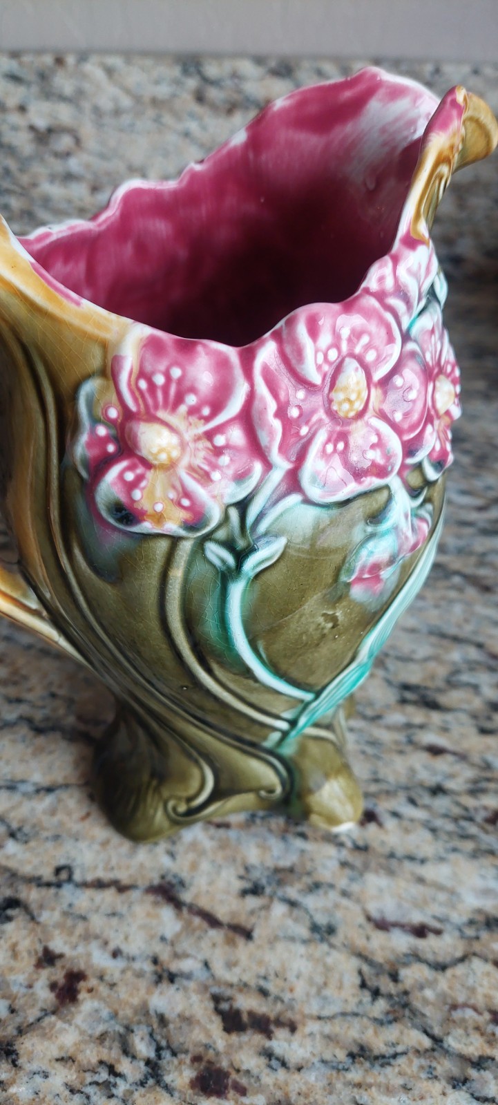 Antique French Onnaing Majolica Pitcher