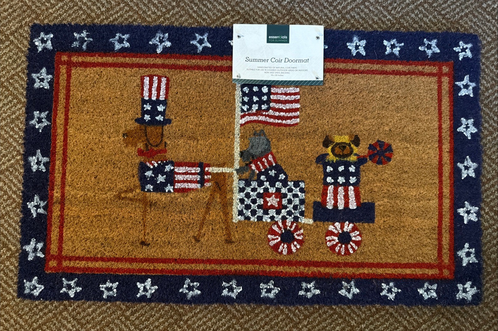 NWT “Dogs” Themed Patriotic Labor Day USA Doormat Front Door Outdoor Mat NWT “Dogs” Themed Patriotic Labor Day USA Doormat Front Door Outdoor Mat