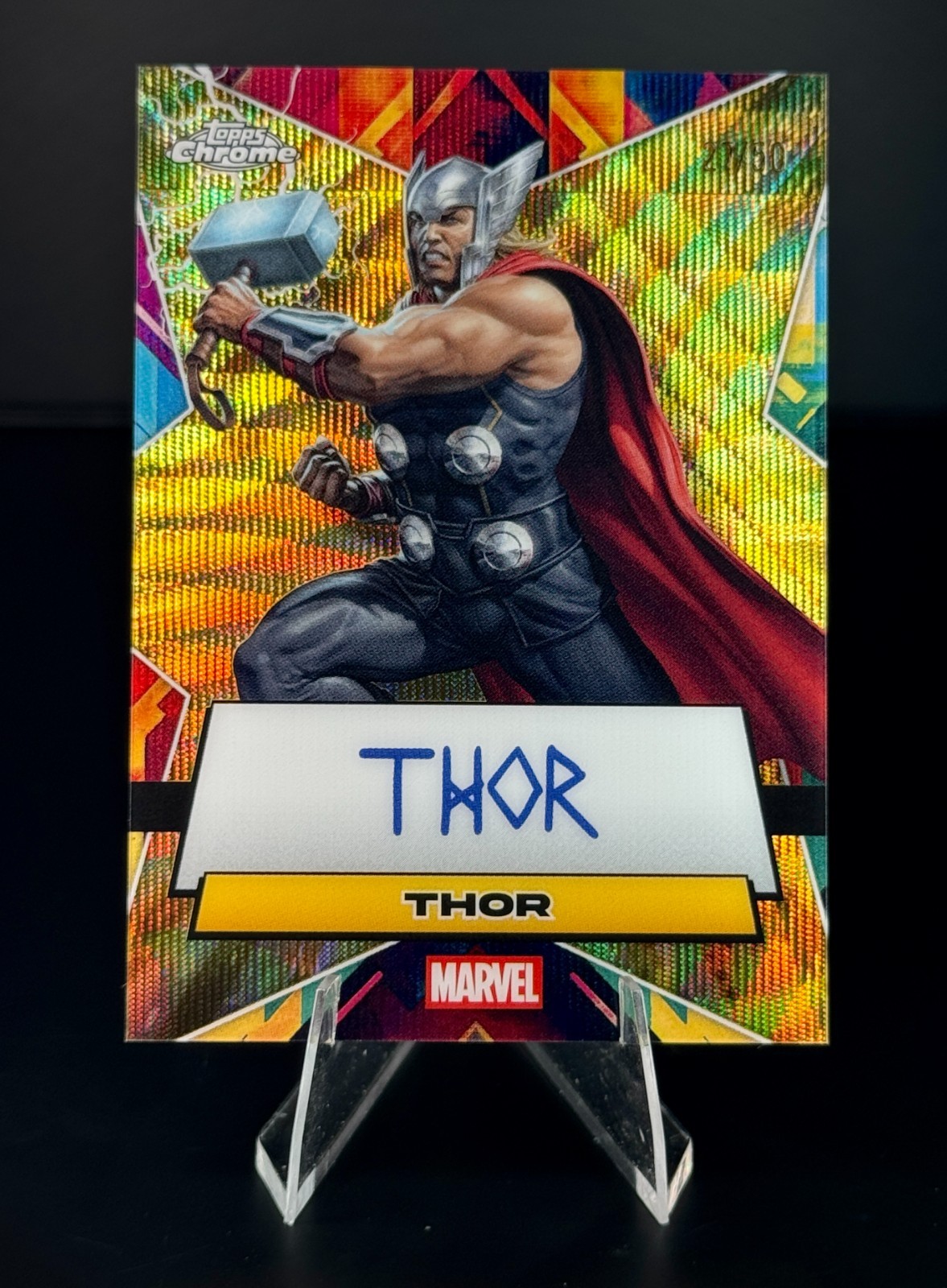 2025 Topps Chrome Marvel - Thor Facsimile Gold Wave /50 Auto Avengers Autograph 2025 Topps Chrome Marvel - Thor Facsimile Gold Wave /50 Auto Avengers Autograph