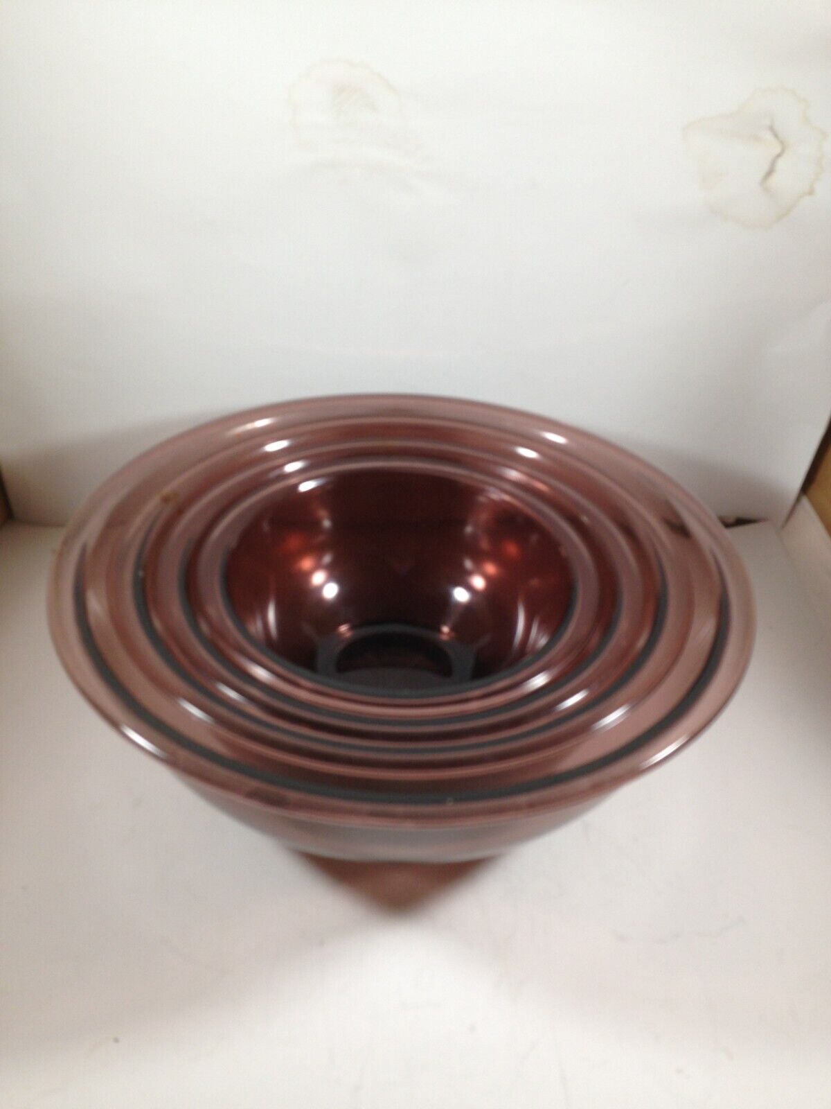 Pyrex Cranberry Glass Mixing Bowl Nesting Set 322 323 325 326