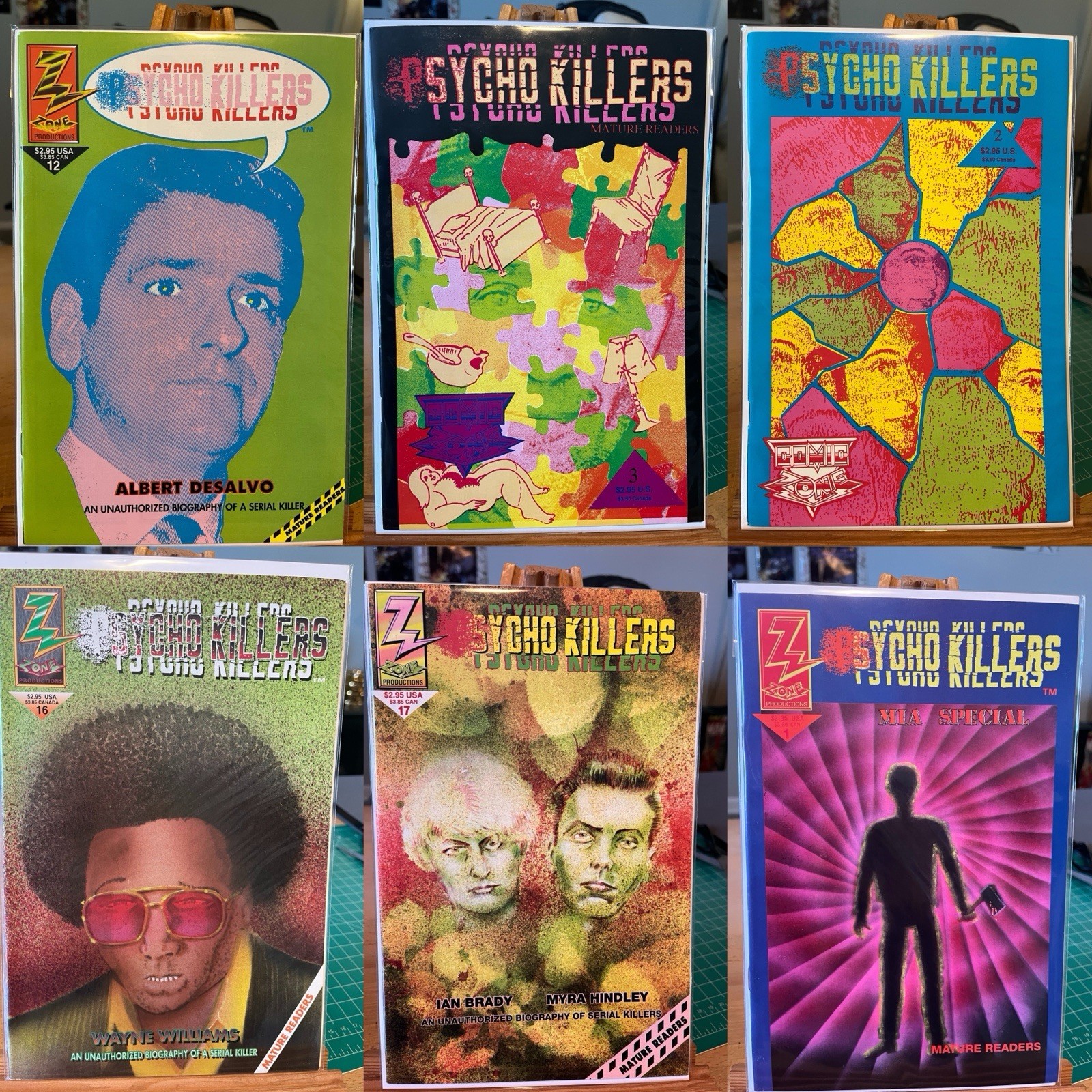 Psycho Killer Comic Lot: 6 Indie Comics: Gein, Son Of Sam, Mia Special + More