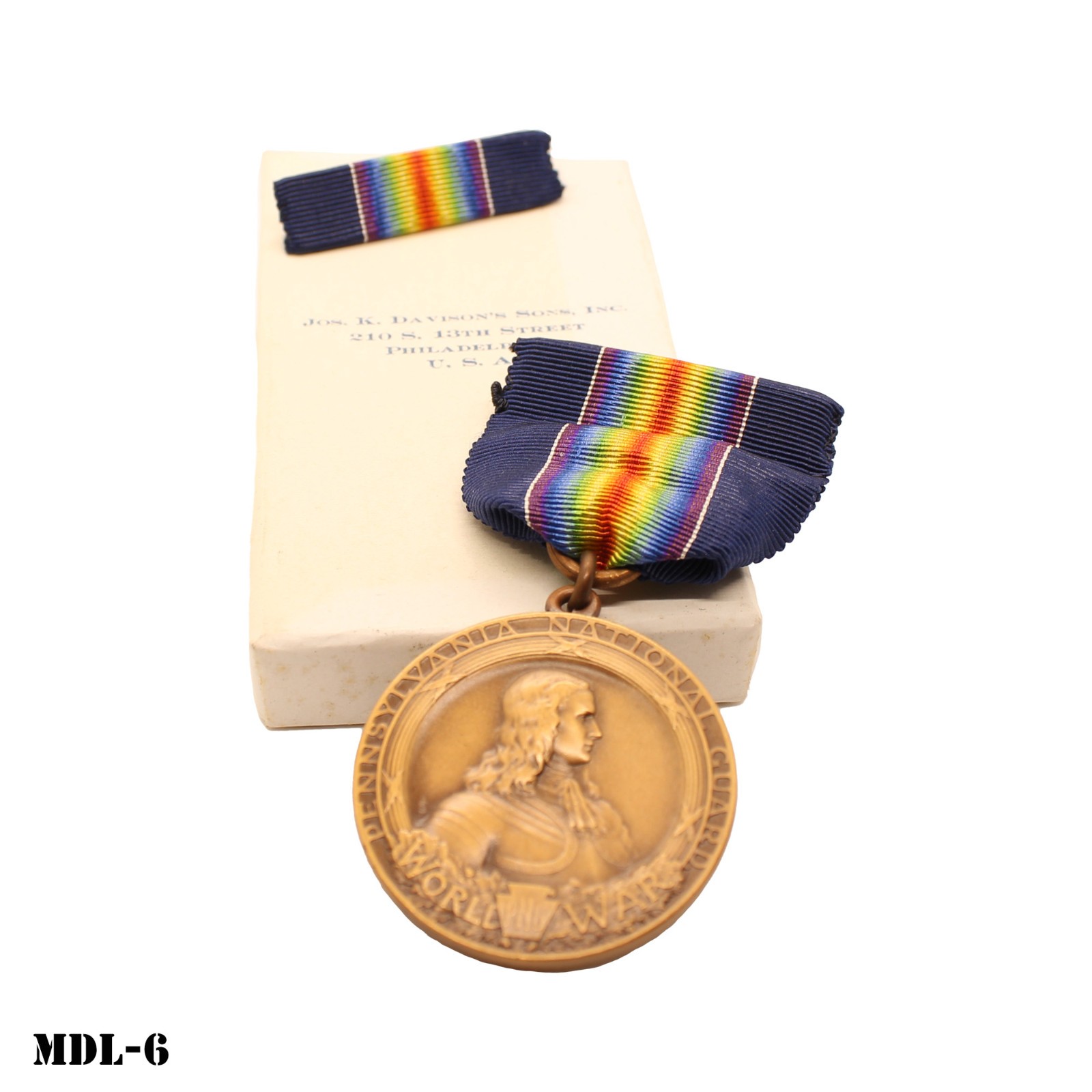 WWI Victory 28th Infantry Division PA National Guard Medal Original NEW in Box