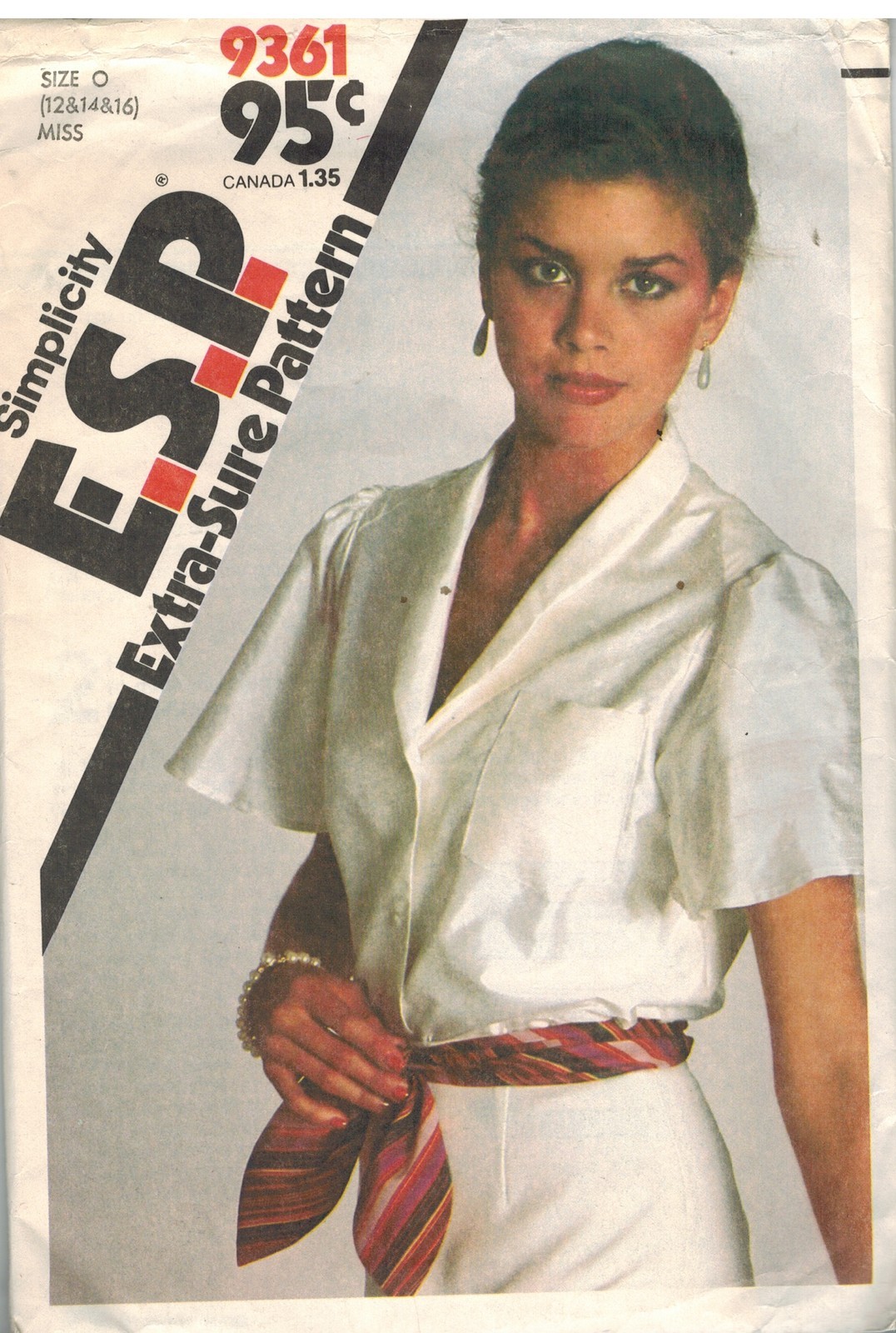 9361 Vintage Simplicity Sewing Pattern Misses Extra Sure Pattern Blouse ESP OOP
