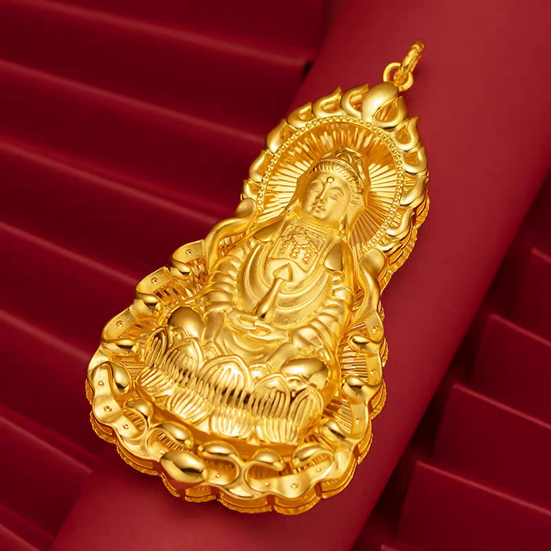 48kplate necklace pendant jewelry Peace Guanyin boys and girls birthday gift 1pc