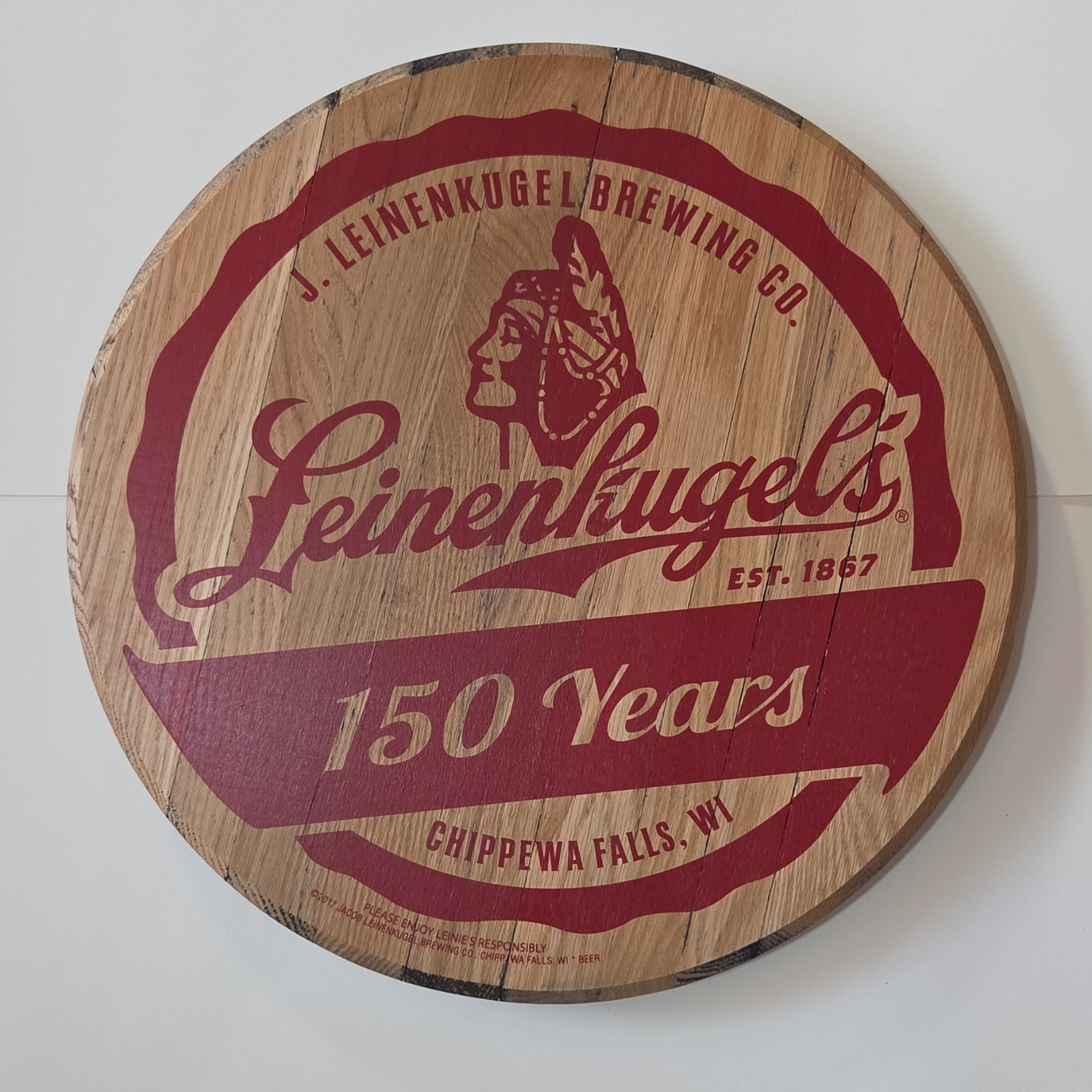 Leinenkugel's 150 Years Wooden Beer Sign Chippewa Falls WI Breweriana NEW