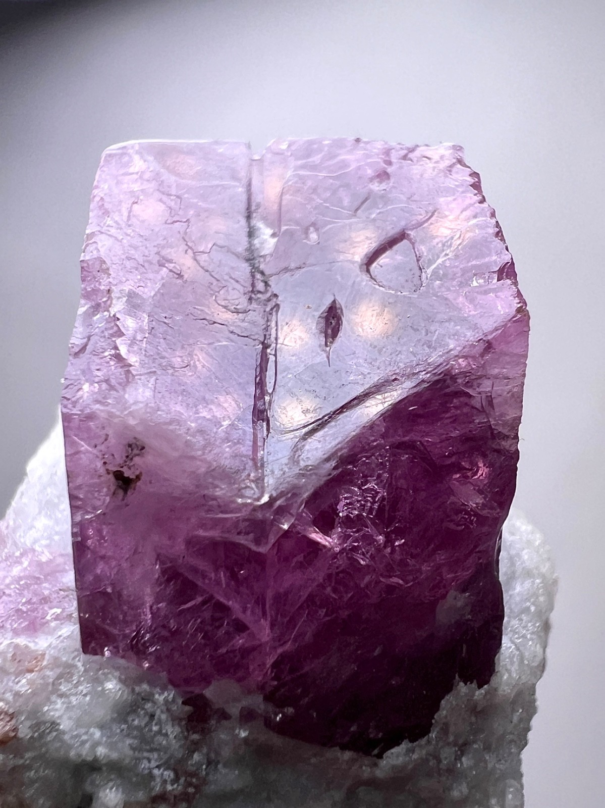 214 CT. Rare Full Terminated V Shape Spinel Crystal On Matrix - Badakhshan, AFG 214 CT. Rare Full Terminated V Shape Spinel Crystal On Matrix - Badakhshan, AFG