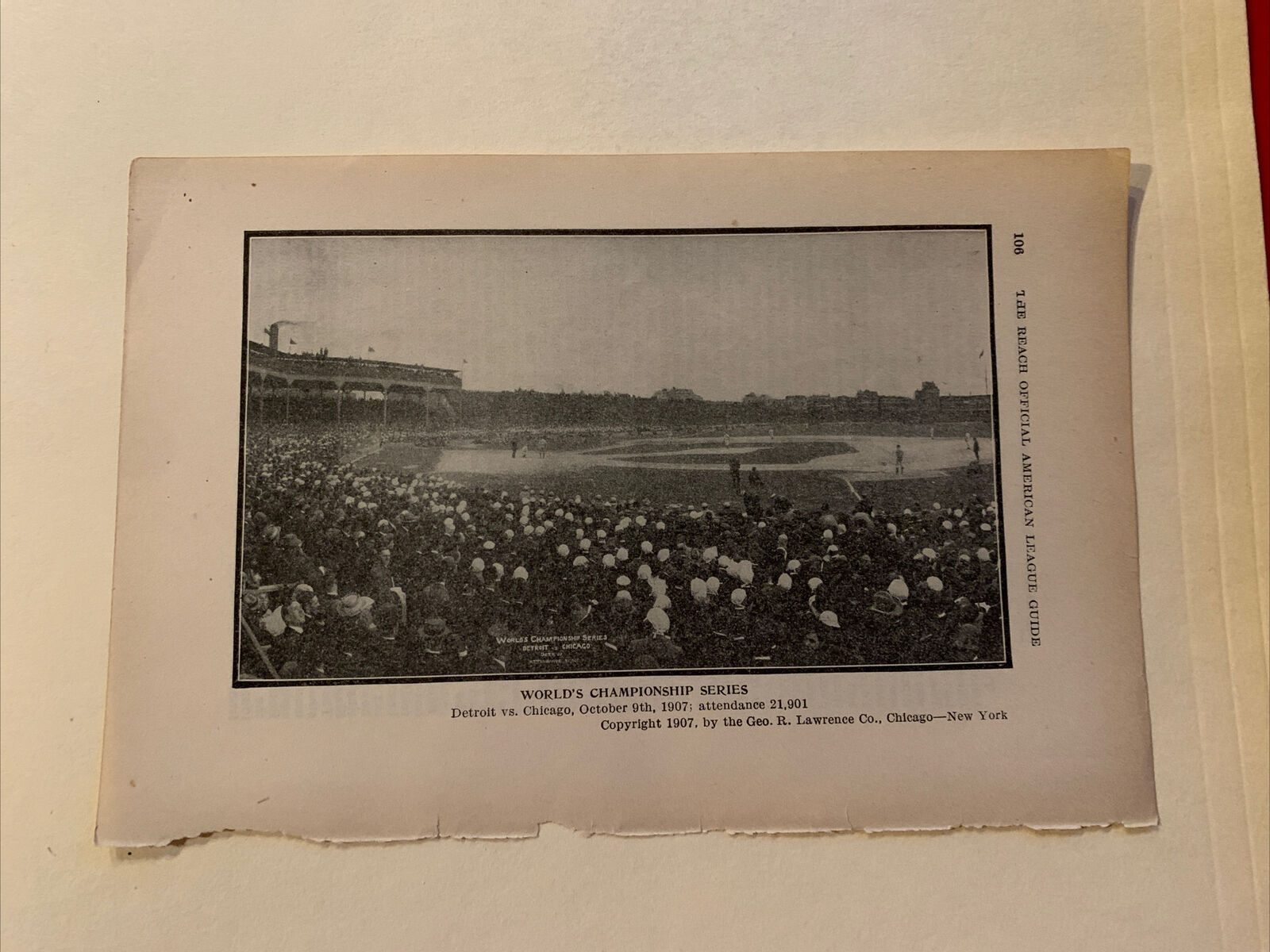 Detroit Tigers Chicago Cubs World Series October 9th 1907 Baseball 5X7 Picture