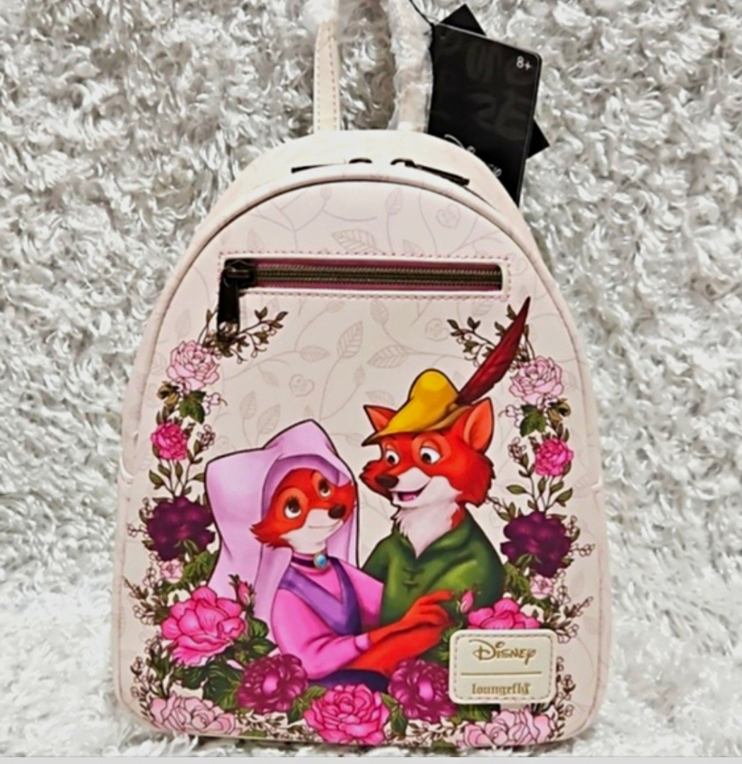 Loungefly Disney Robin Hood & Maid Marian Floral Wedding Mini Backpack