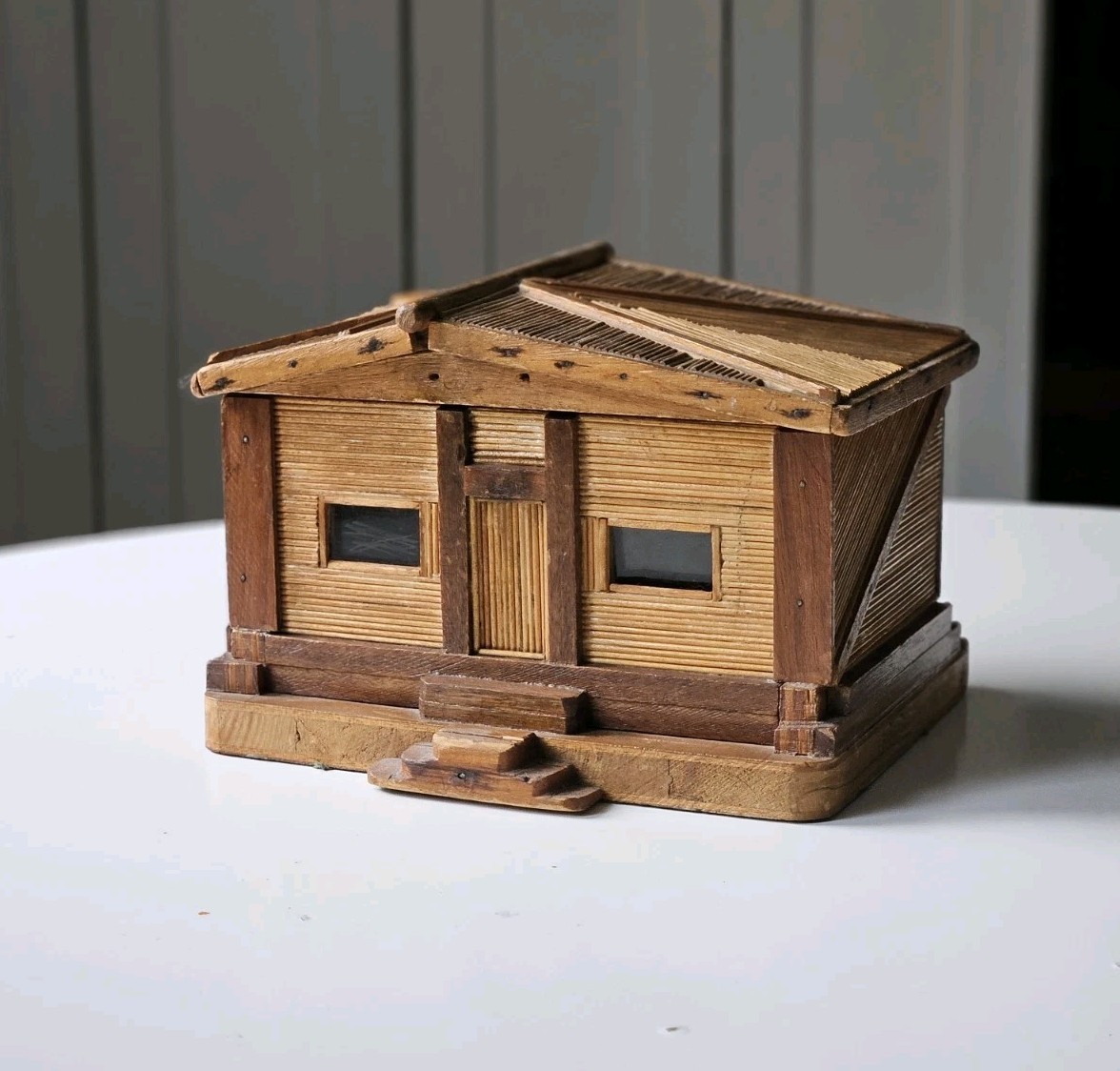 Vintage antique Folk Art Prison Art matchstick outsider art MCM style house Vintage antique Folk Art Prison Art matchstick outsider art MCM style house