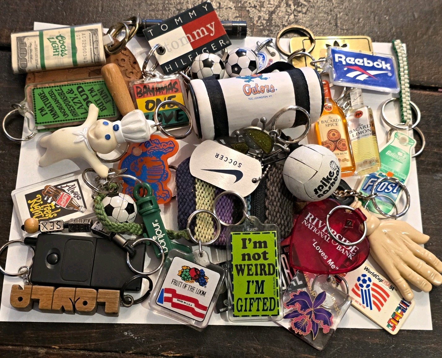 VTG 80s 90s Novelty Keychain Lot Advertising Souvenir Junk Drawer Estate Mix 30+