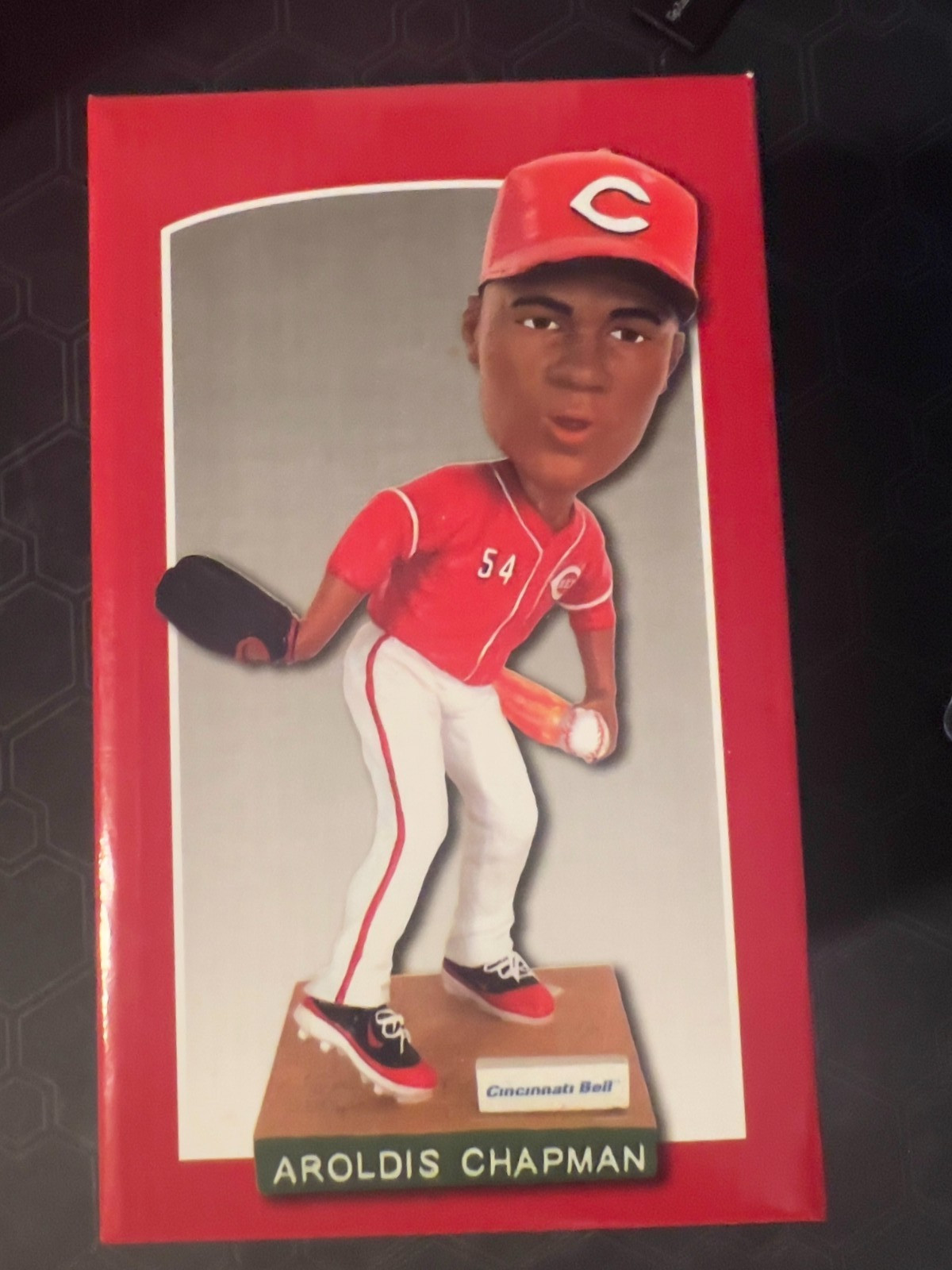 Cincinnati Bell Aroldis Chapman Reds Bobblehead w/ Box 2013 MLB Baseball