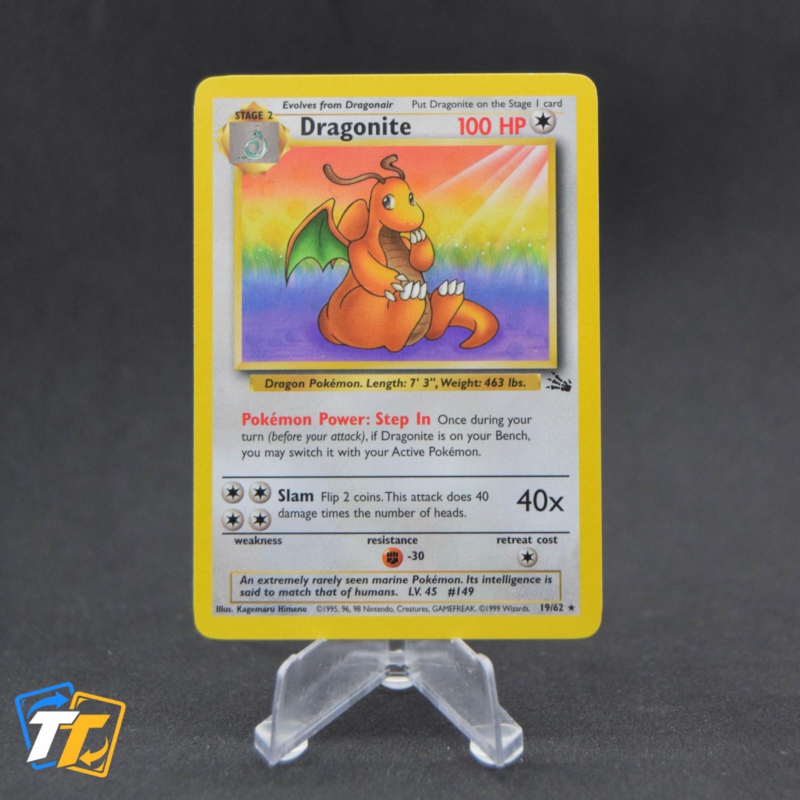 Dragonite Fossil 19/62 MP Pokemon #1