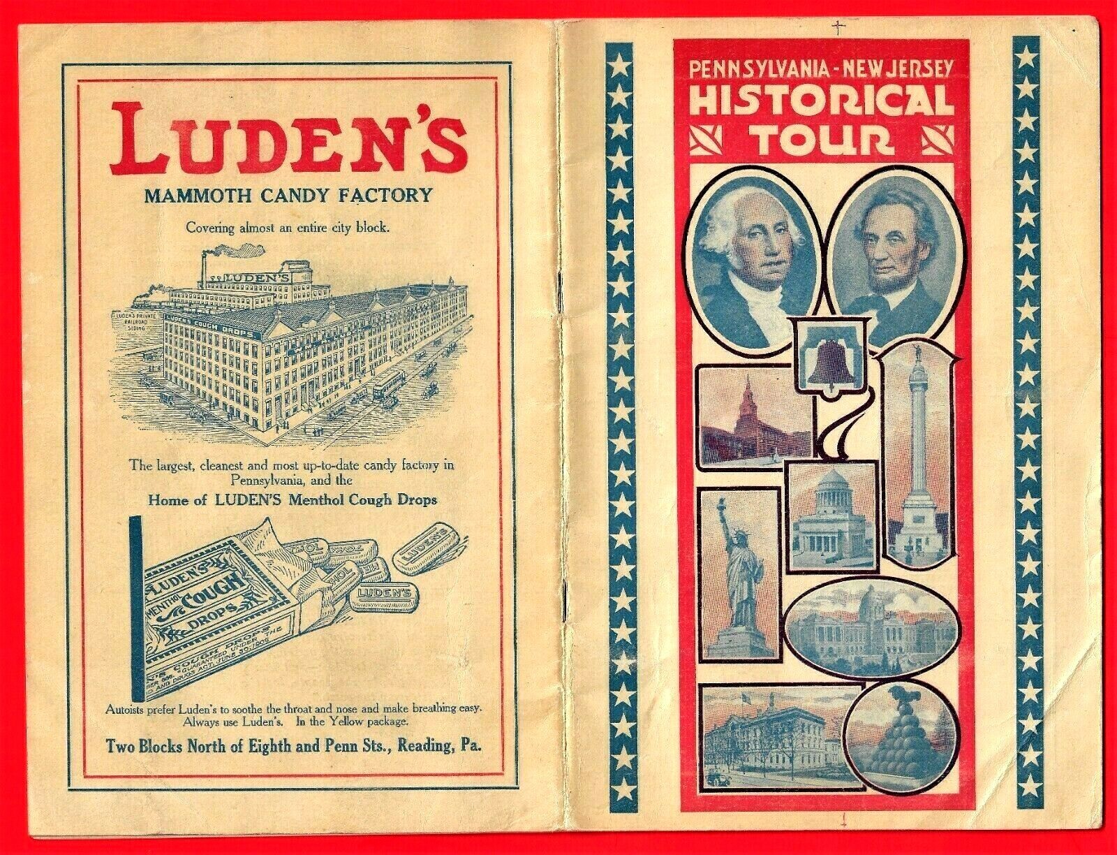 1919 PENNSYLVANIA - NEW JERSEY HISTORICAL AUTOMOBILE TOUR ~ SCARCE AUTO TRAVEL 1919 PENNSYLVANIA - NEW JERSEY HISTORICAL AUTOMOBILE TOUR ~ SCARCE AUTO TRAVEL