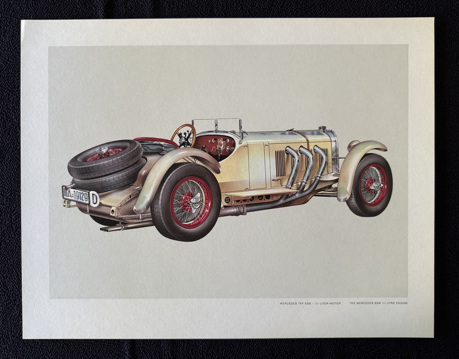 Ferdinand Porsche Mercedes SSK 7.1 Litre Race Car Rare Art Print