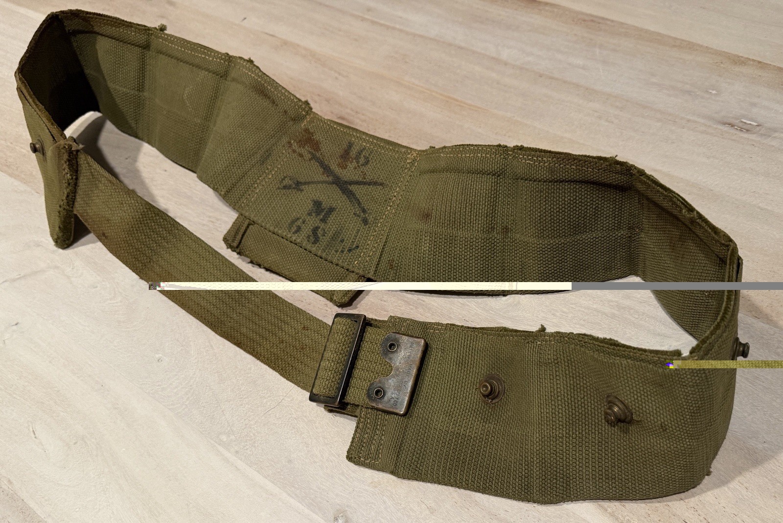 Antique WWI Era Mills US Army Cartridge Belt 3 Pocket Pouch Military Collectible Antique WWI Era Mills US Army Cartridge Belt 3 Pocket Pouch Military Collectible