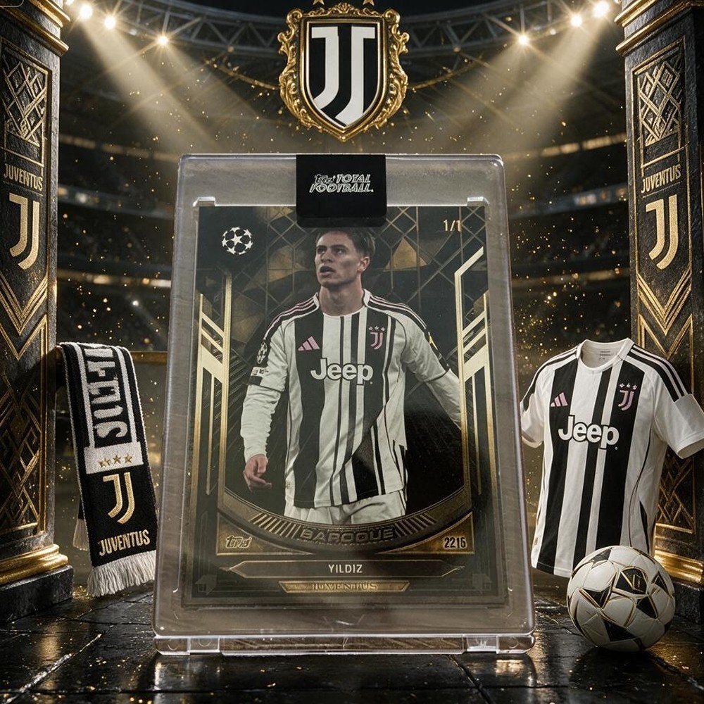 Topps Total Football Kenan Yildiz Baroque Gold 1/1 ONE OF ONE Juventus 2024-25 Topps Total Football Kenan Yildiz Baroque Gold 1/1 ONE OF ONE Juventus 2024-25