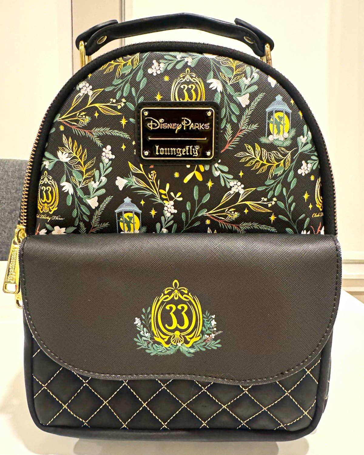 RARE Loungefly Disney Parks Club 33 Mini Backpack Tinkerbell holiday design RARE Loungefly Disney Parks Club 33 Mini Backpack Tinkerbell holiday design