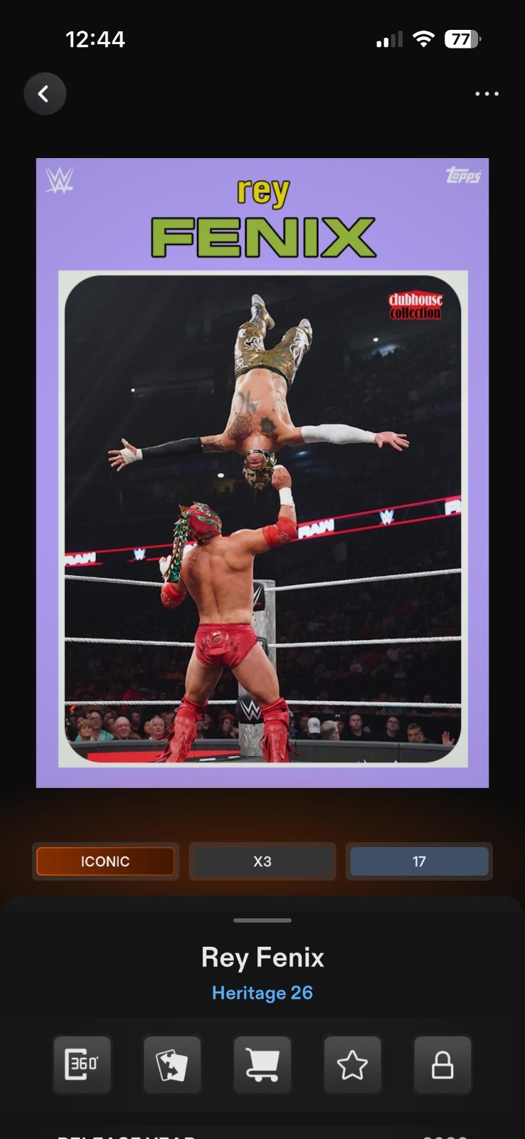 Topps WWE Slam 2026 Heritage S2 Light Purple Base Iconic Select Topps WWE Slam 2026 Heritage S2 Light Purple Base Iconic Select