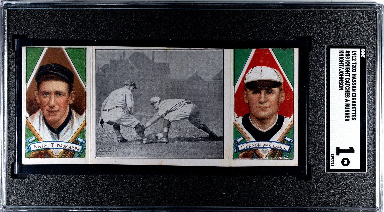 1912 T202 Hassan Cigarettes #88 Walter Johnson \