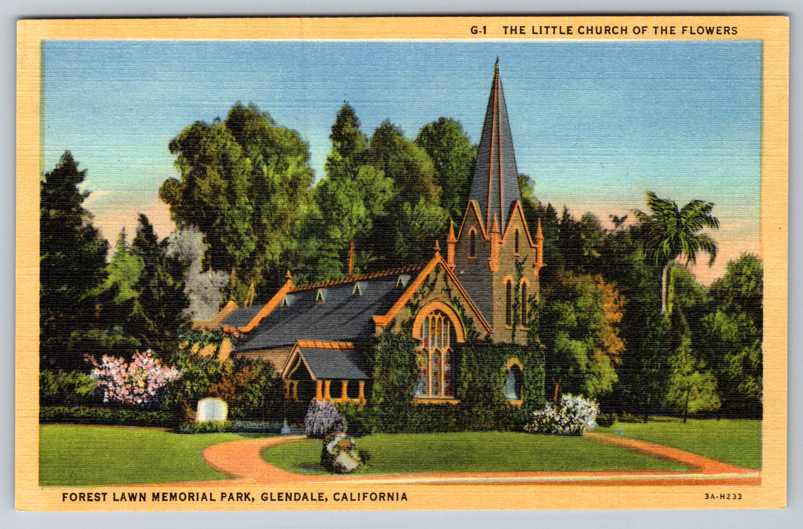 c1940s Little Church of the Flowers Glendale California Linen Postcard c1940s Little Church of the Flowers Glendale California Linen Postcard