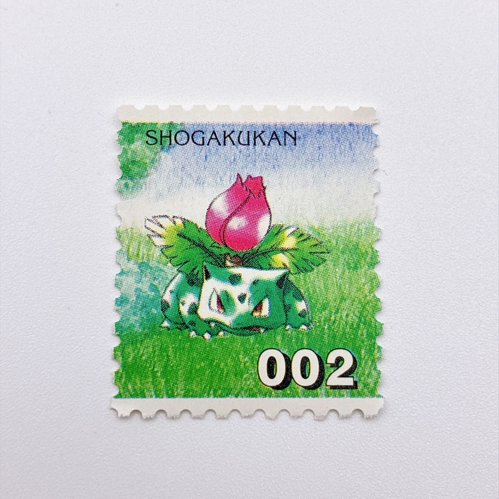 Pokemon Stamp Style Ivysaur Shogakukan Mini Card Vintage No.002 Retro Japan