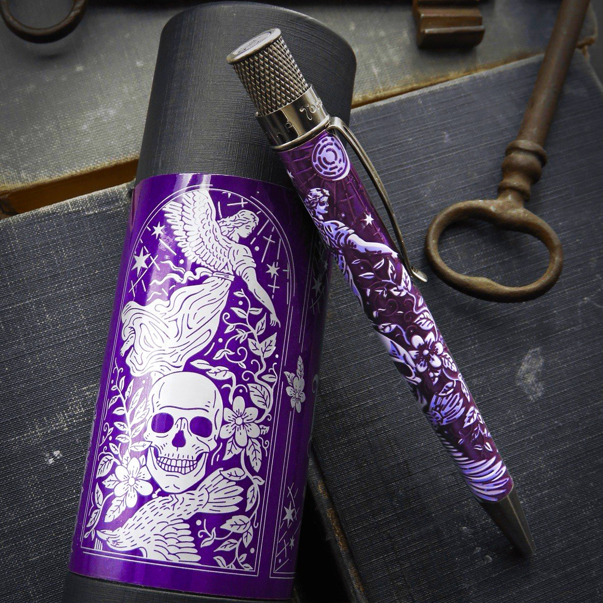 Retro 51 Tornado The Raven 2024 Edition Purple Metal Pen, Chrome Trim 