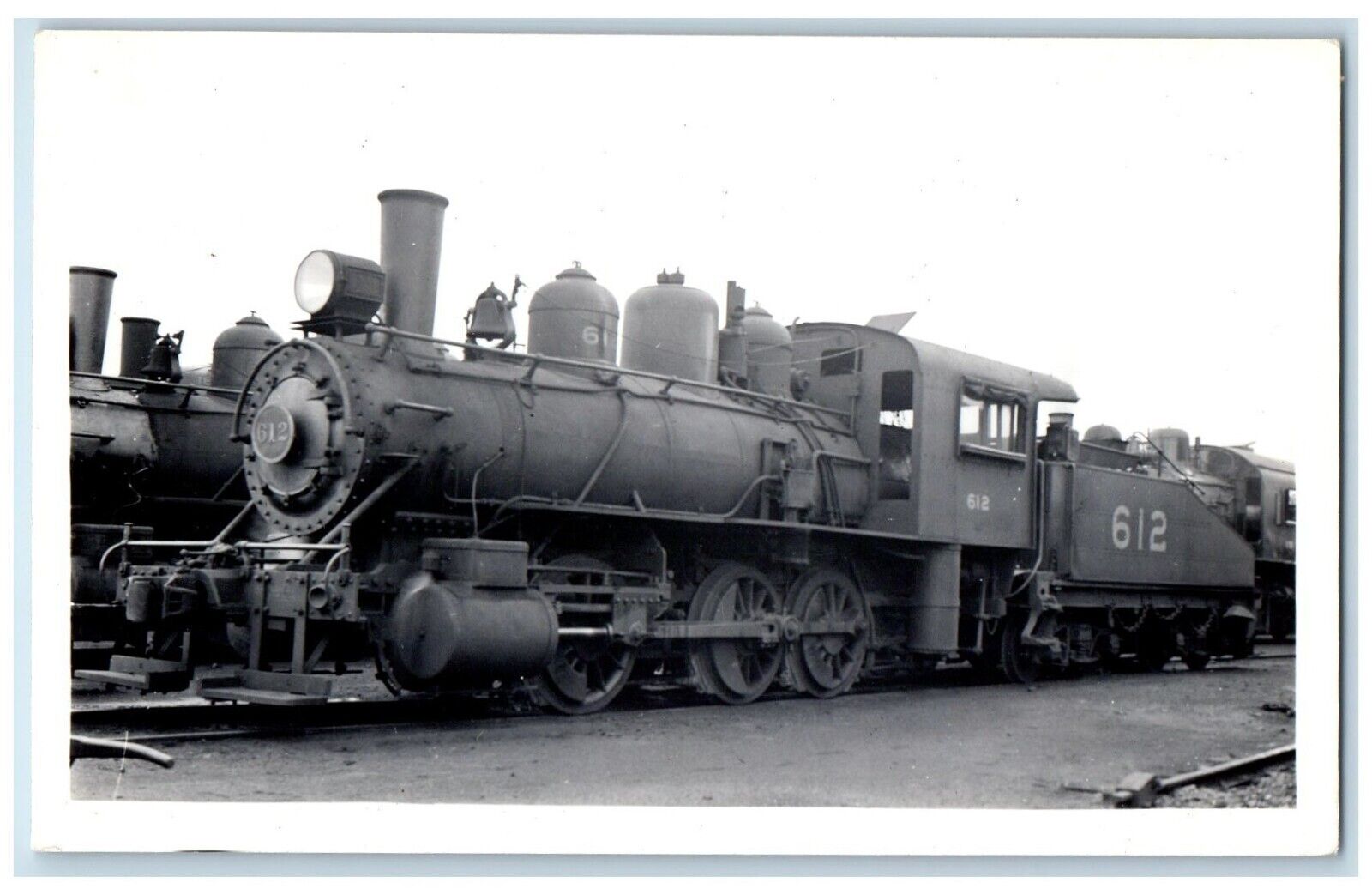 1937 Locomotive Train #612 Railroad Rail Yard Louisville KY RPPC Photo Postcard
