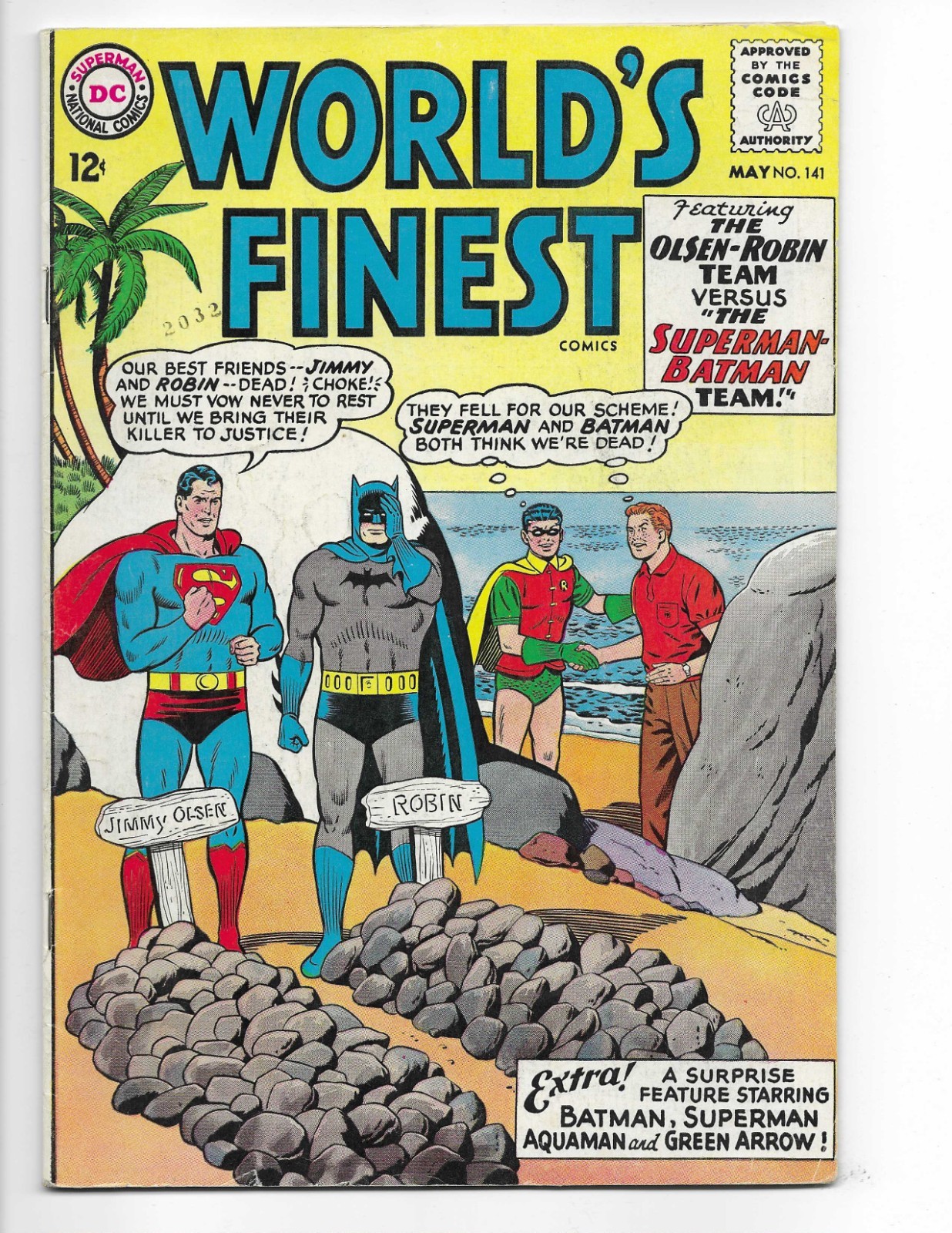 World\'s Finest 141 1964 DC Comics F 6.0 Batman Superman Robin Green Arrow Krypto