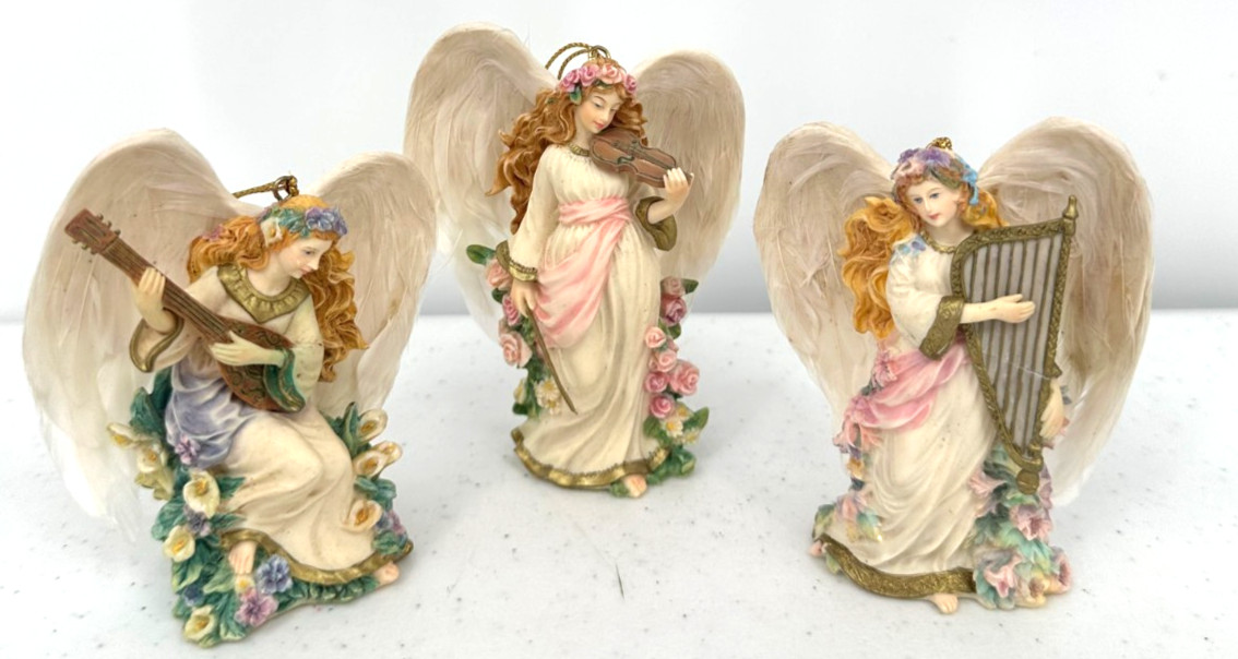 Bradford Editions Symphony of Angels Sculptural Ornament Collection Set 1999