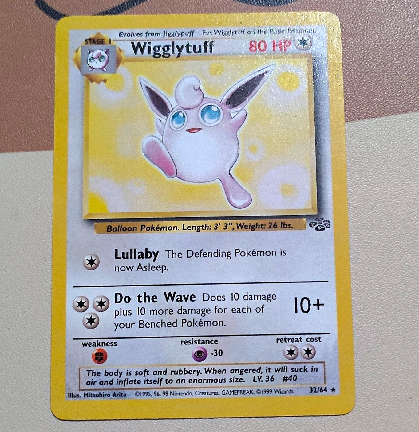 Pokémon Base Set Wigglytuff 32/64 Unlimited Non-Holo Wizards 1999 English Pokémon Base Set Wigglytuff 32/64 Unlimited Non-Holo Wizards 1999 English