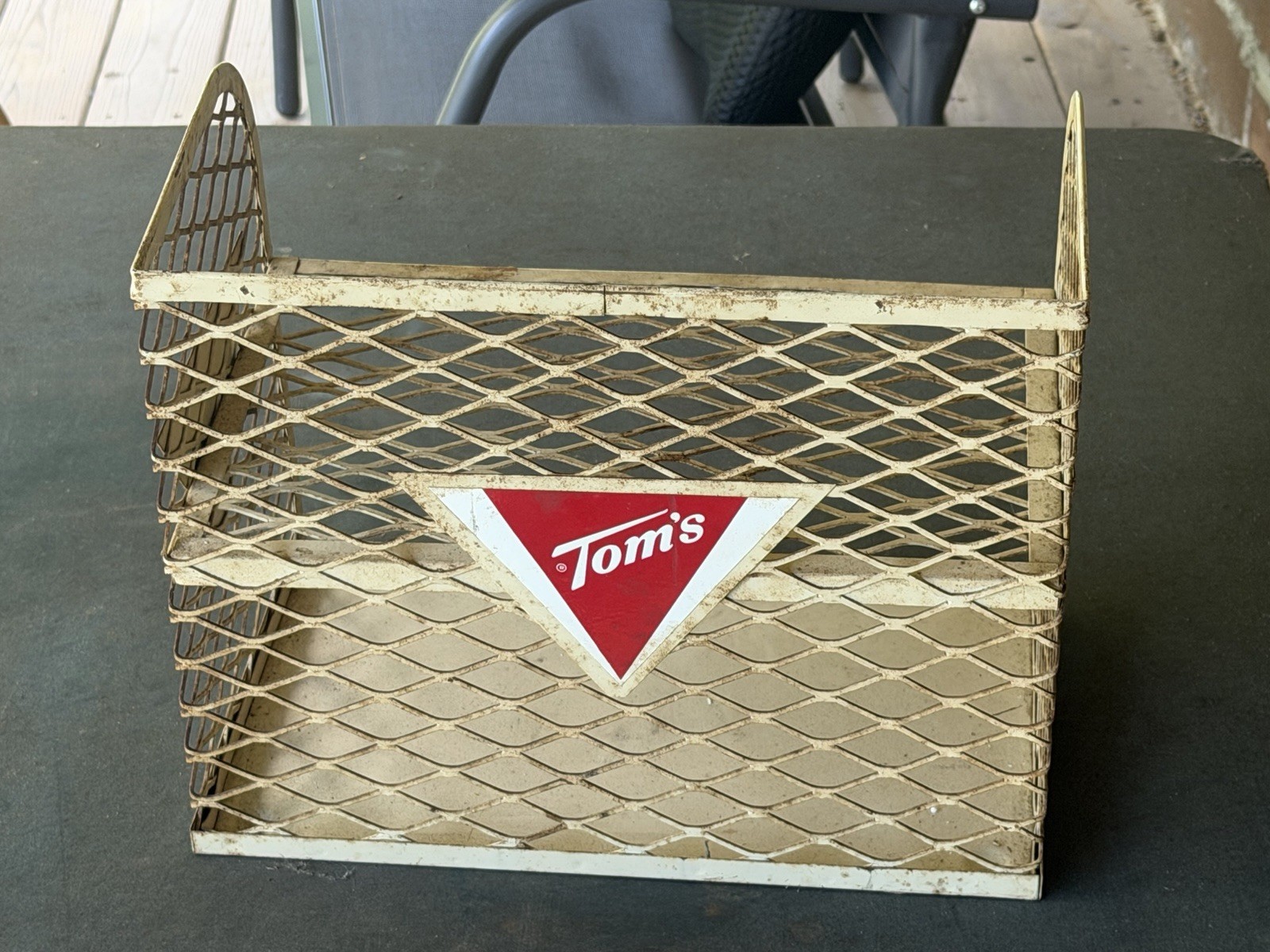 Vintage Tom's Peanut Snack Counter Top Display Rack Shelf Advertising 13.5x11x9” Vintage Tom's Peanut Snack Counter Top Display Rack Shelf Advertising 13.5x11x9”
