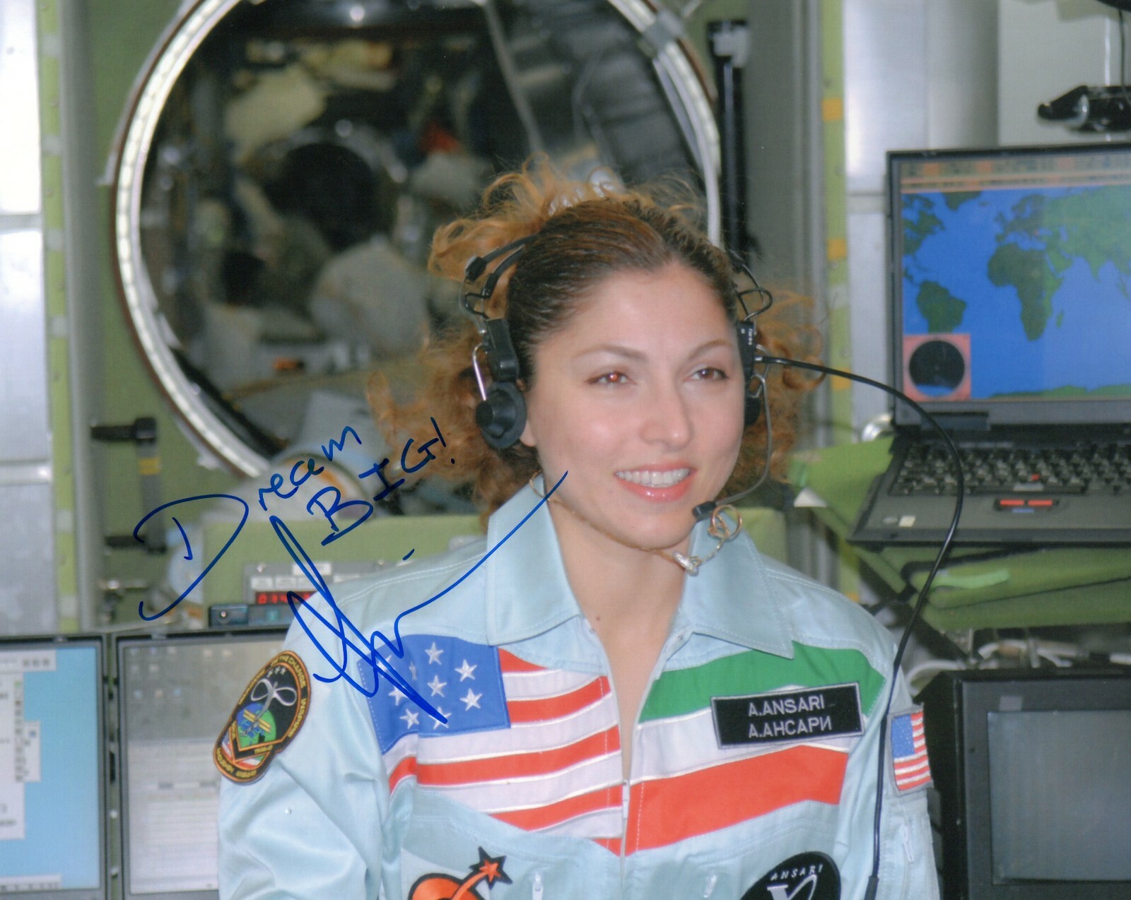 8x10 Original Autographed Photo of Iranian Astronaut Anousheh Ansari 8x10 Original Autographed Photo of Iranian Astronaut Anousheh Ansari