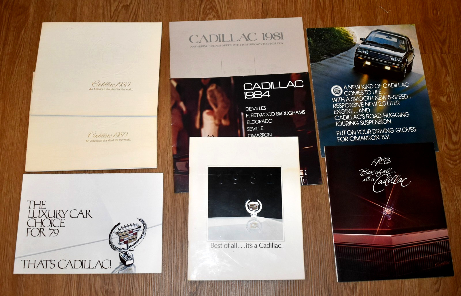 Vtg Lot 8 CADILLAC Dealer Catalog Sales Brochures 1979-1980-1981-1982-1983-1984