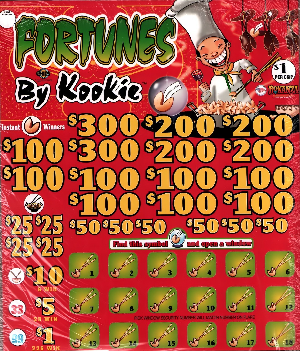 Pull Tab Tickets - Chips - Game - Holder - Fortunes by Kookie - 3,955 ct Pull Tab Tickets - Chips - Game - Holder - Fortunes by Kookie - 3,955 ct