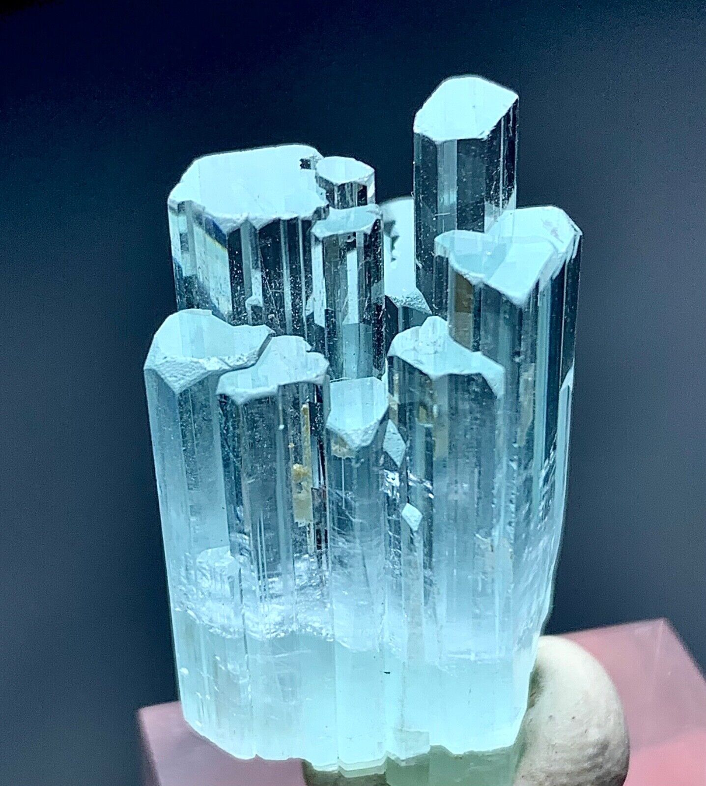63 CT Aquamarine Crystal Cluster Specimen From Shigar Pakistan