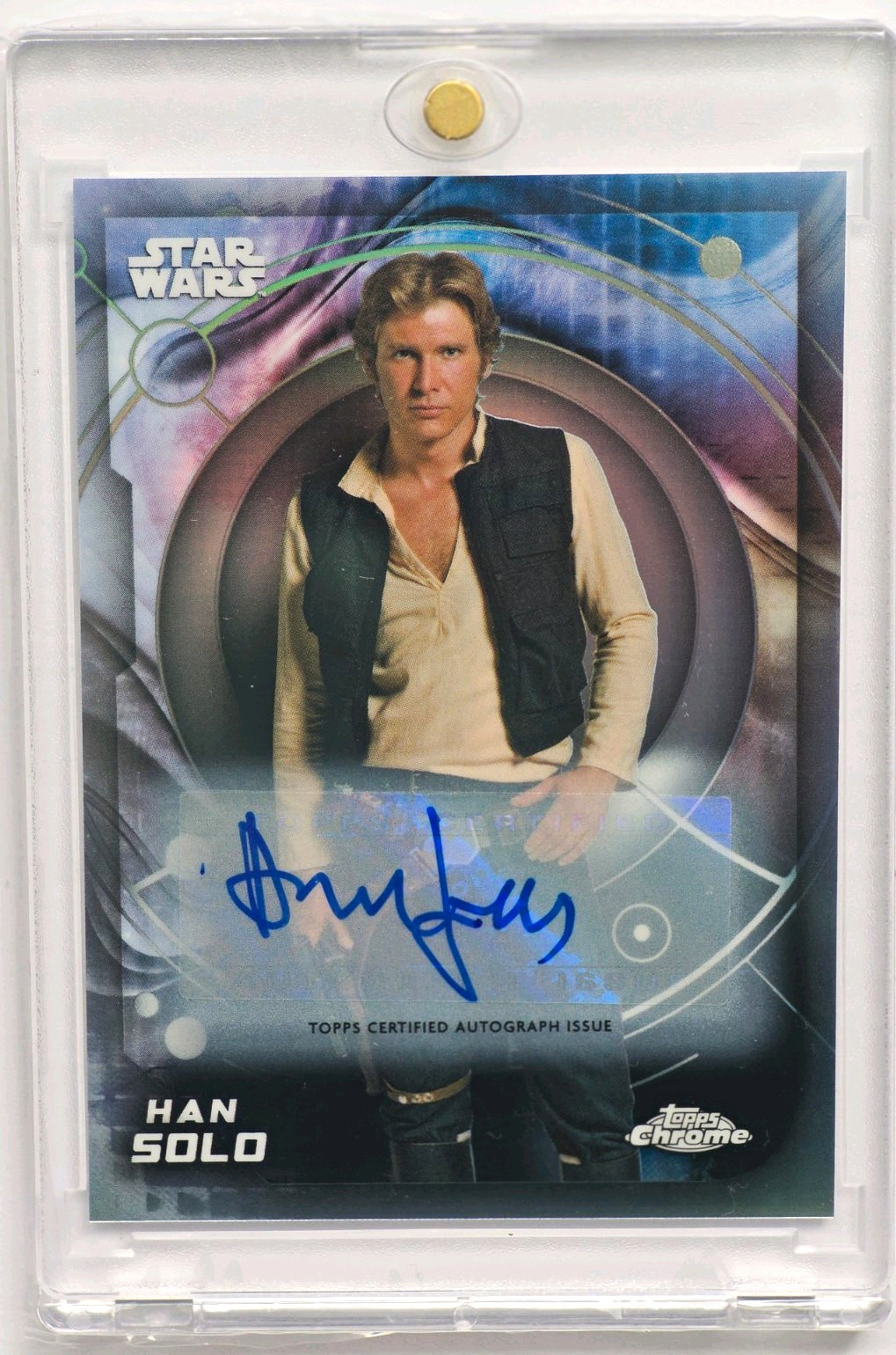 Topps 2026 Chrome Star Wars Harrison Ford Han Solo Auto #83 Topps 2026 Chrome Star Wars Harrison Ford Han Solo Auto #83