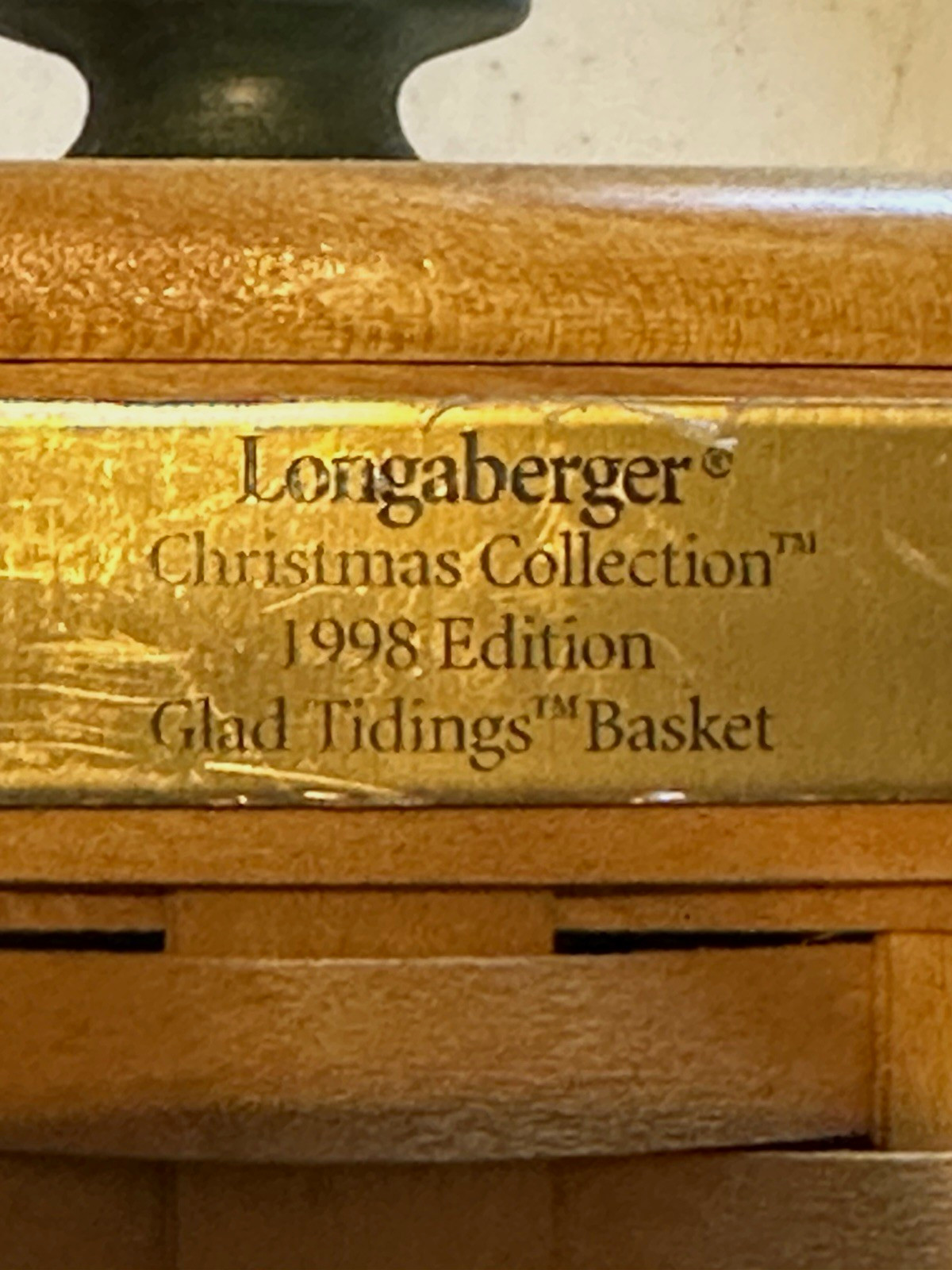 Longaberger Christmas Collection 1998 Glad Tidings Wood Basket Brown 12394 Longaberger Christmas Collection 1998 Glad Tidings Wood Basket Brown 12394