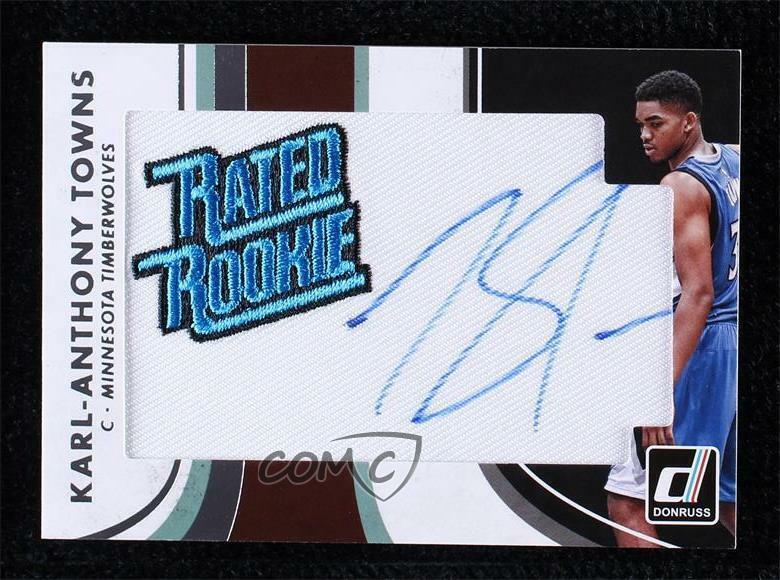 2015-16 Panini Donruss Rated Signature Karl-Anthony Towns RPA Rookie Patch Auto