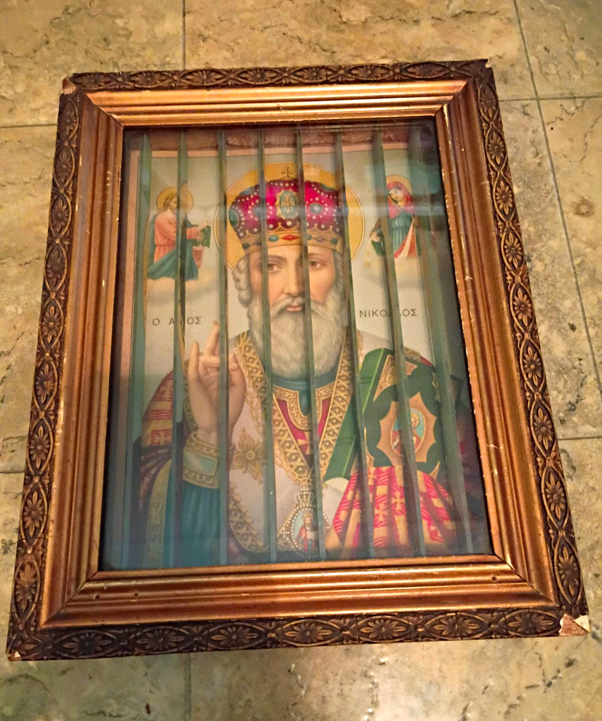 Vintage 3-Way Lenticular Shadow Box Icon St Nicholas Greek Orthodox Tricenium Vintage 3-Way Lenticular Shadow Box Icon St Nicholas Greek Orthodox Tricenium