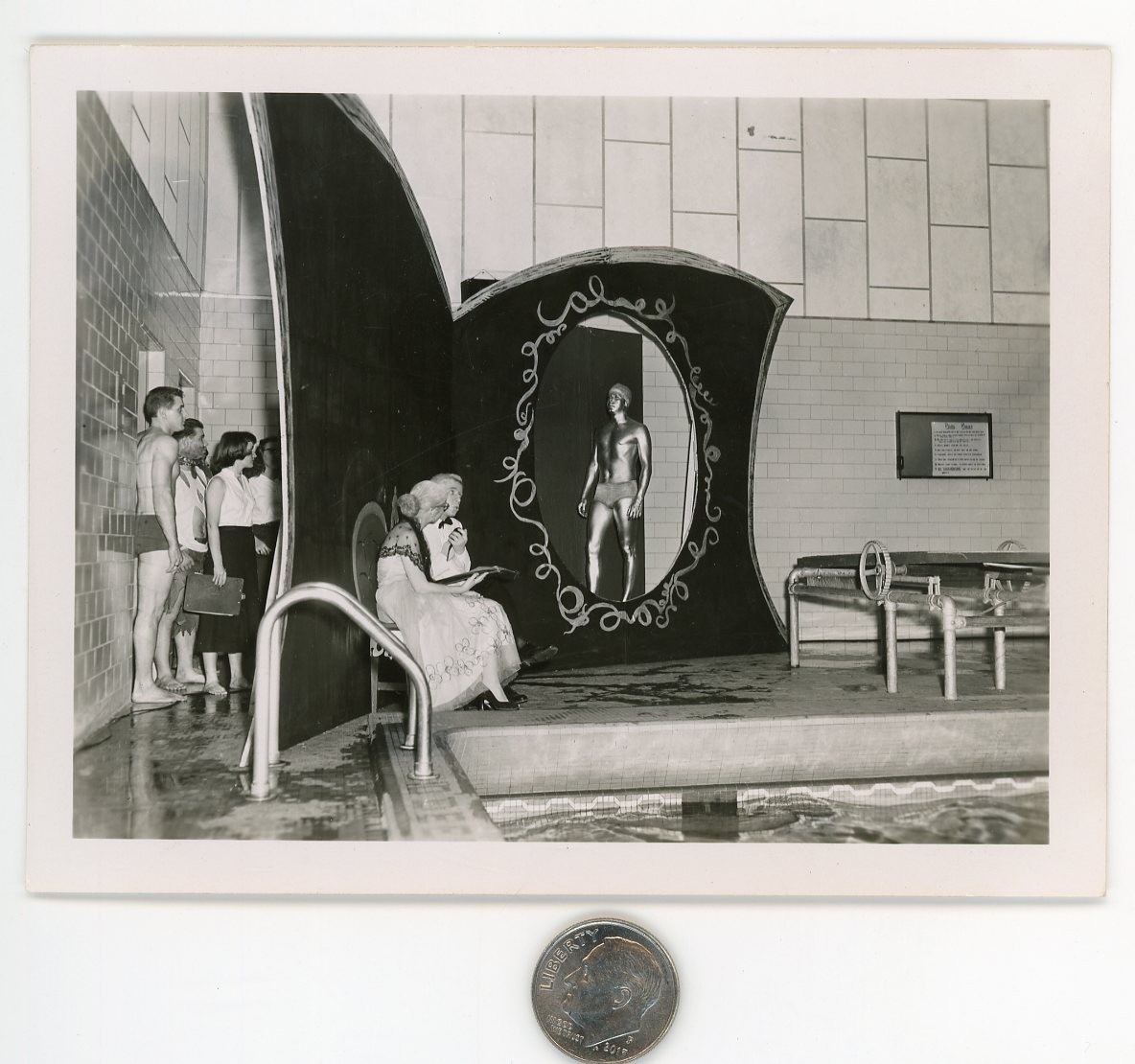 Old 1950\'s photo / WEIRD CULT Water Ritual GOLDEN BOY in Frame w/ Lounge Singer Old 1950\'s photo / WEIRD CULT Water Ritual GOLDEN BOY in Frame w/ Lounge Singer