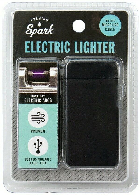 ARC Premium Spark Electric Lighter Includes micro-usb cable BLACK