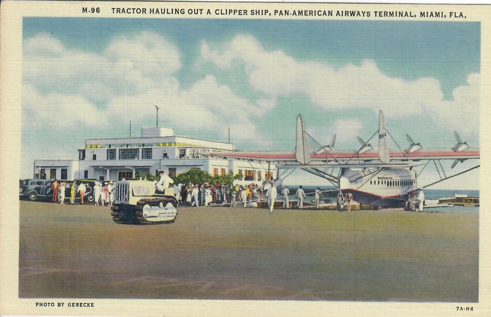 Tractor Hauling Pan American Clipper Ship Out of Water at Terminal Miami FL Tractor Hauling Pan American Clipper Ship Out of Water at Terminal Miami FL