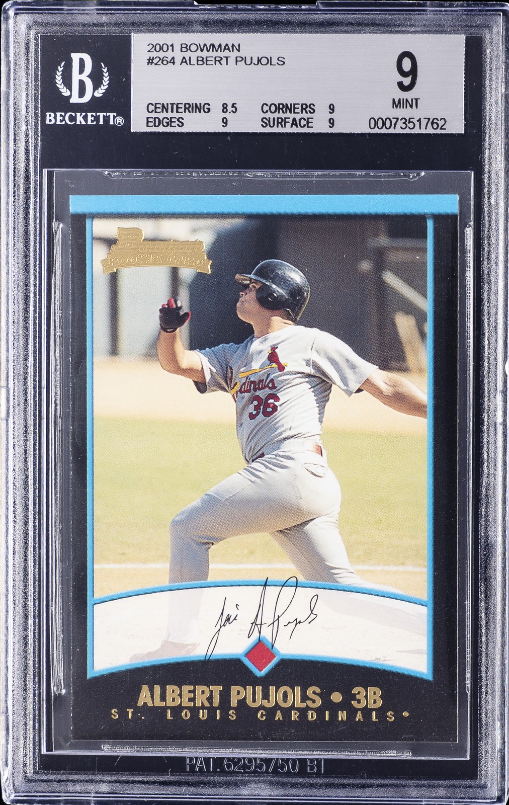 2001 BOWMAN #264 ALBERT PUJOLS BGS 9