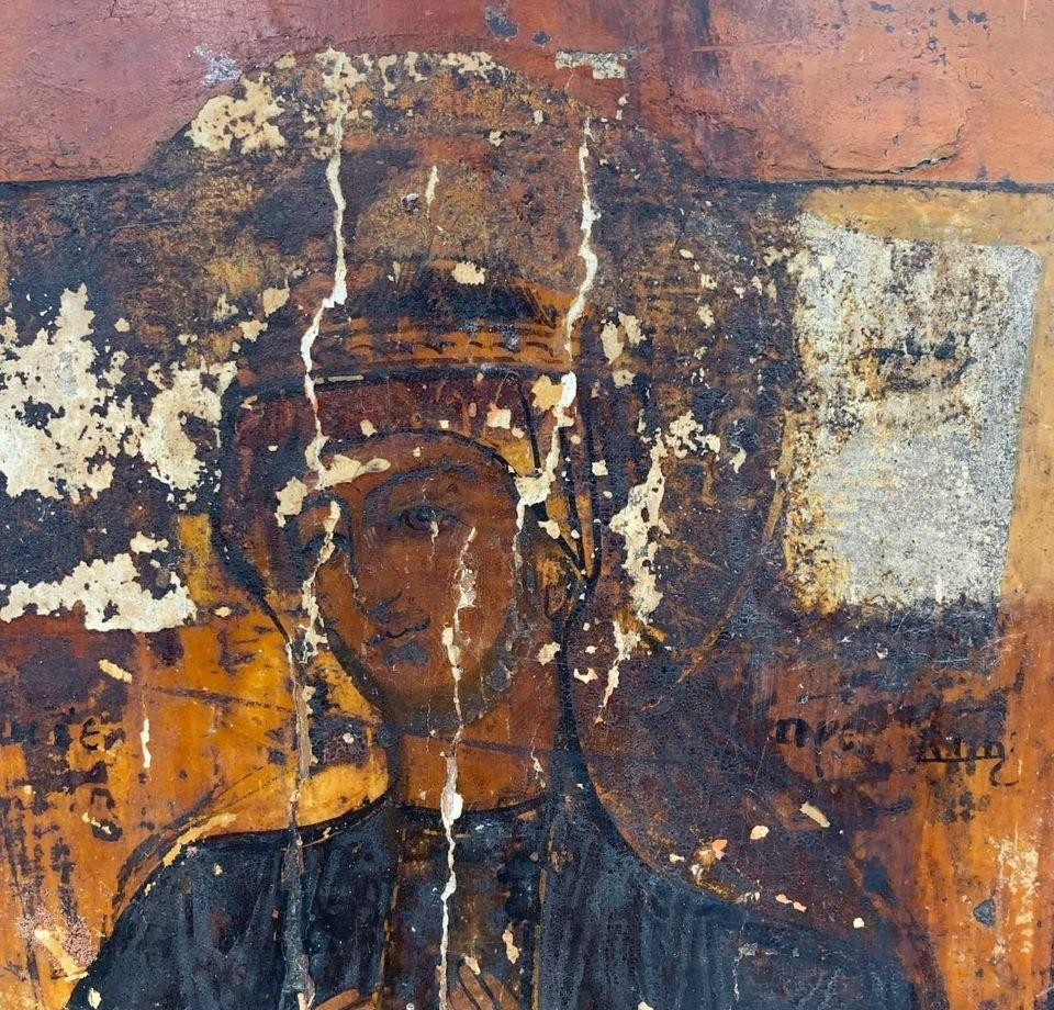 19th Century Icon Touching of Evil Hearts 13.4