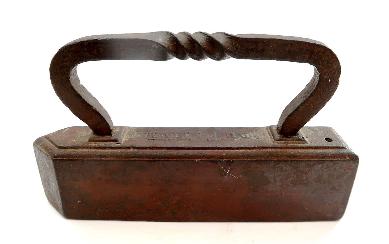 Antique DALE CO No 16 Tailors Sad Iron with Twisted Handle SOLID CAST IRON Antique DALE CO No 16 Tailors Sad Iron with Twisted Handle SOLID CAST IRON