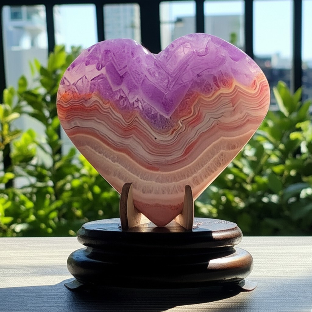 Mexican Amethyst Crazy Lace Agate Heart Palm Stone Healing Decor Energy Gift Mexican Amethyst Crazy Lace Agate Heart Palm Stone Healing Decor Energy Gift