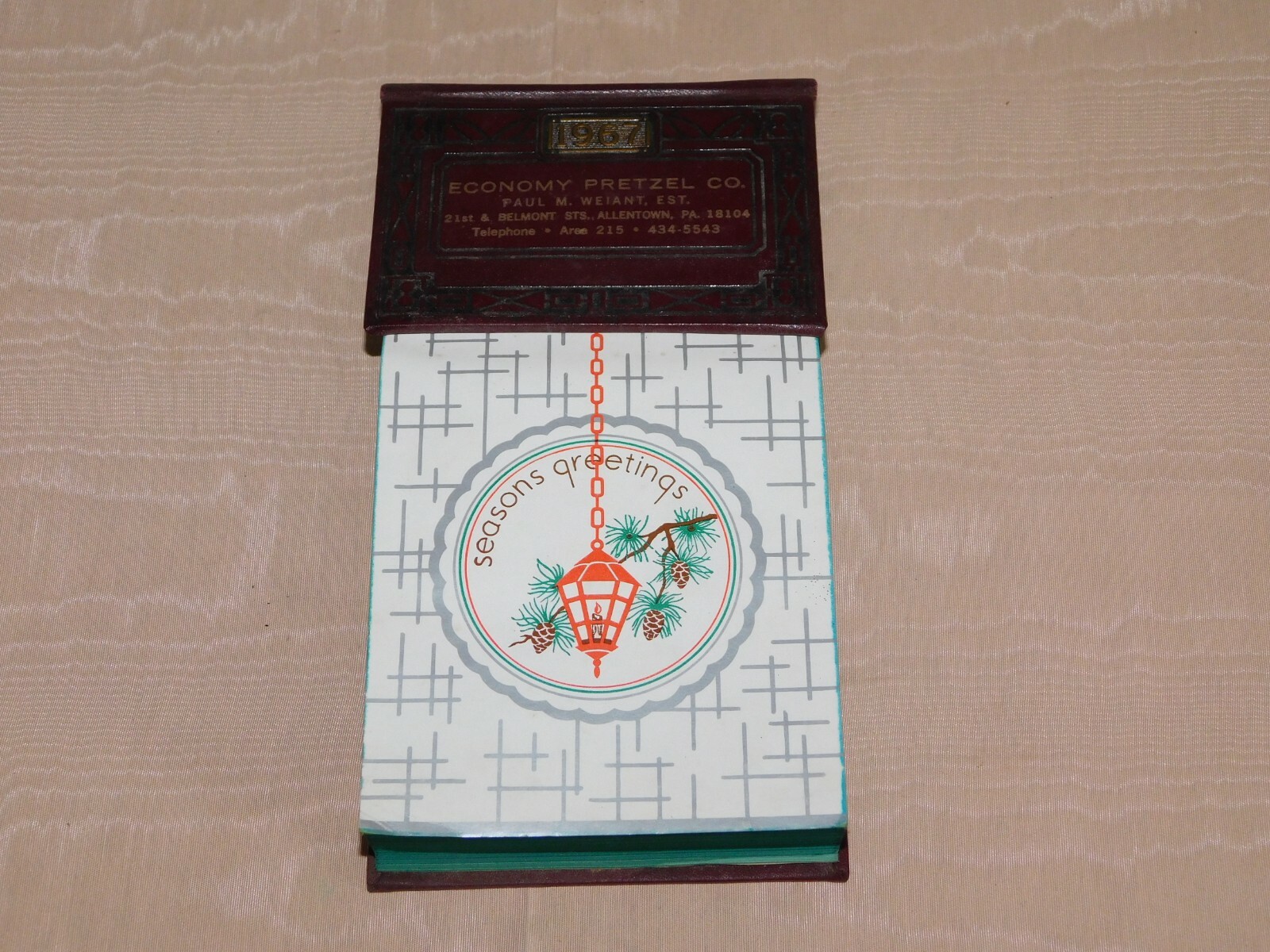 VINTAGE 1967 ECONOMY PRETZEL CO ALLENTOWN PA DESK CALENDAR UNUSED VINTAGE 1967 ECONOMY PRETZEL CO ALLENTOWN PA DESK CALENDAR UNUSED