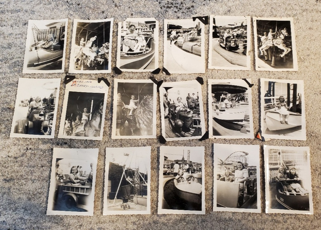 Lot 17 Vintage 1951 Coney Island B&W Snapshot Photos Amusement Park Rides NYC Lot 17 Vintage 1951 Coney Island B&W Snapshot Photos Amusement Park Rides NYC