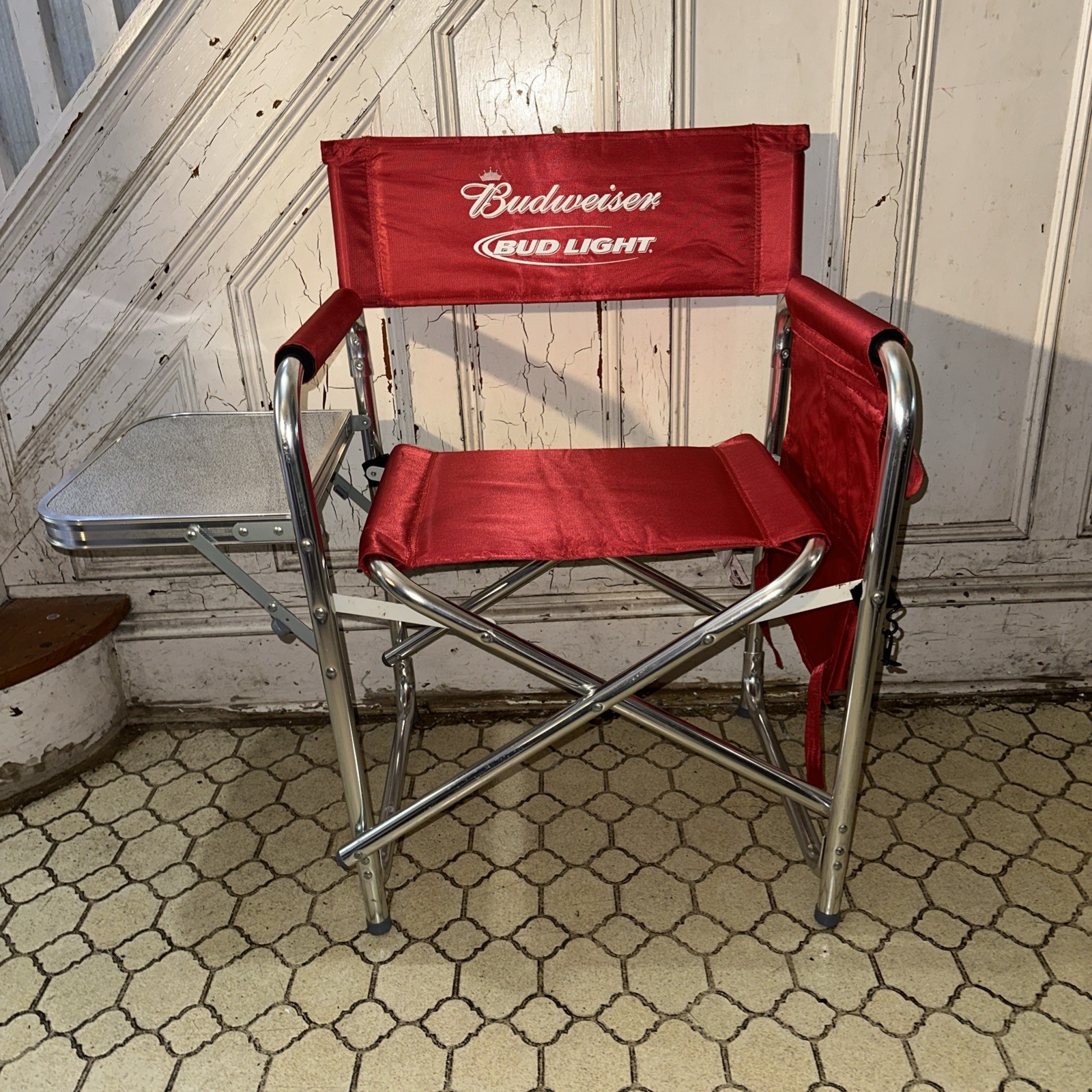 RARE Vintage Budweiser Folding Seat Camp Aluminum Chair By Picnic Time RARE Vintage Budweiser Folding Seat Camp Aluminum Chair By Picnic Time